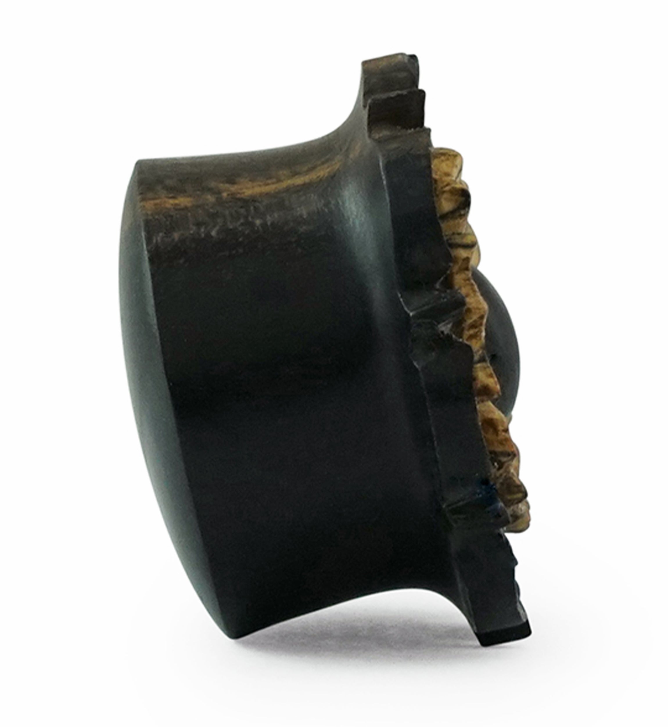 Floral Mayan Flare Areng Wood Plugs with Tamarind Wood Inner Ring