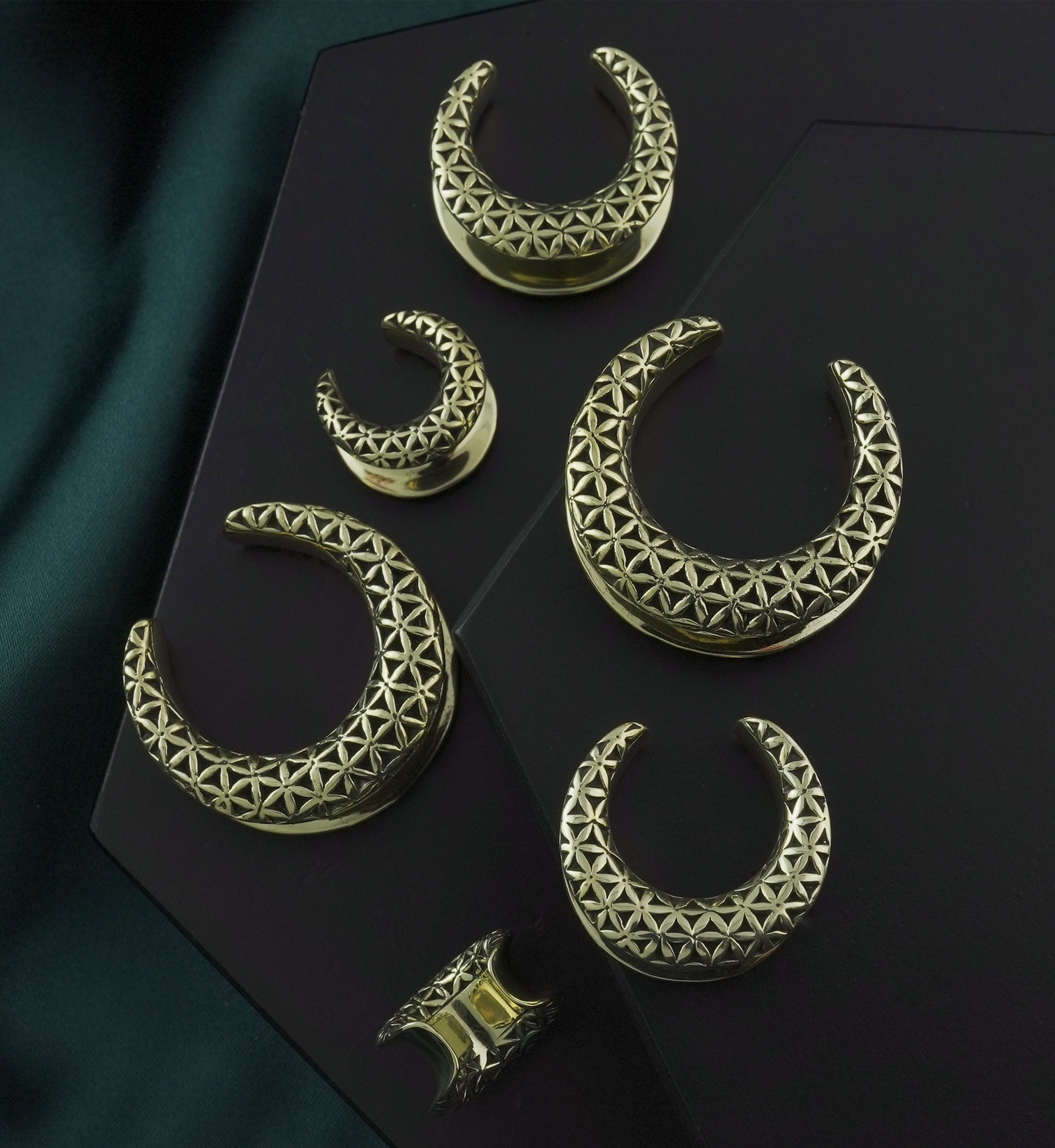 Flower of Life Brass Saddles