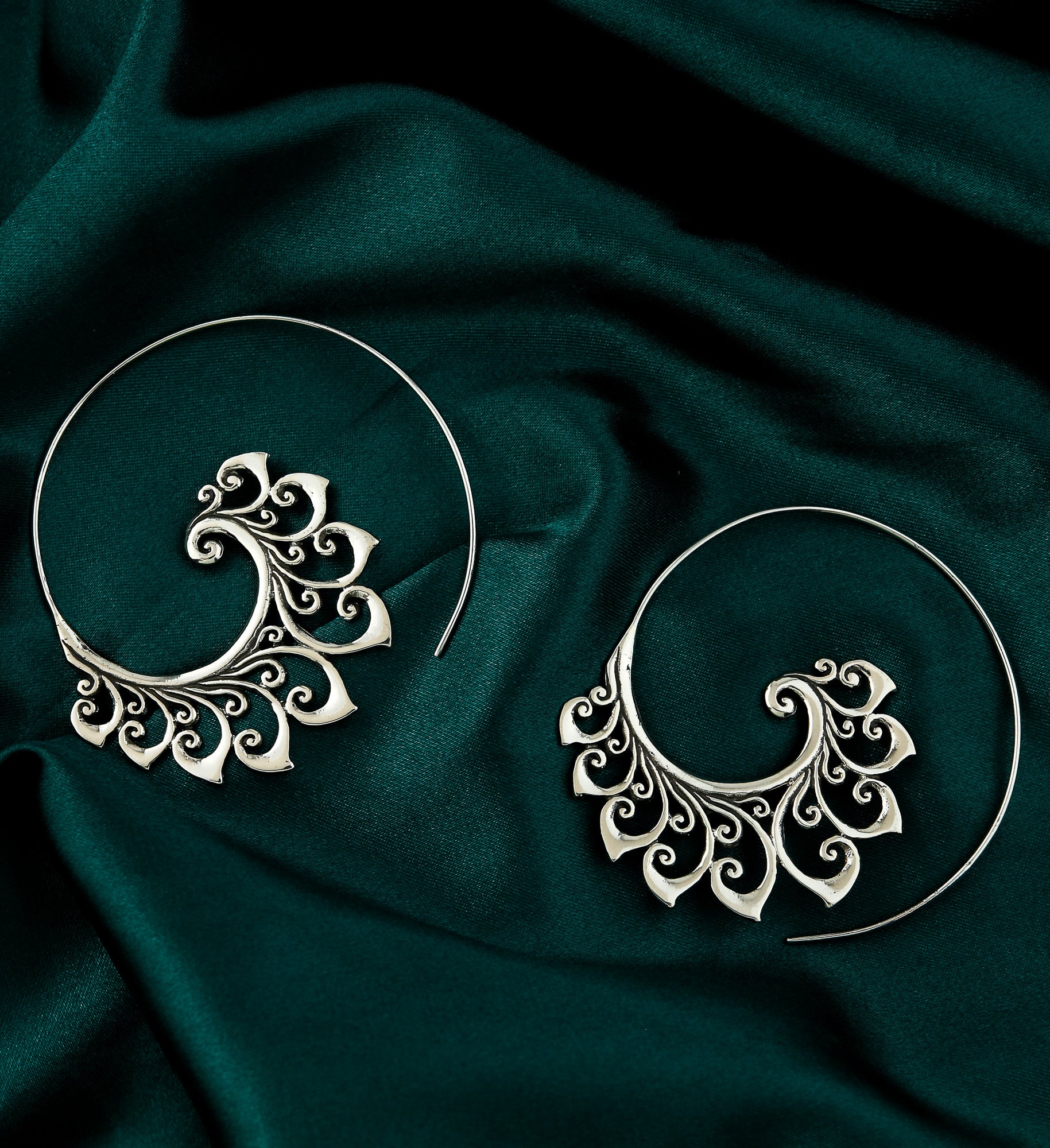 Gild White Brass Hoop Earrings/Hangers