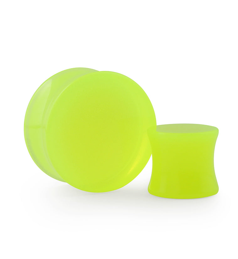 Double Flare Glow In The Dark Neon Green Plugs