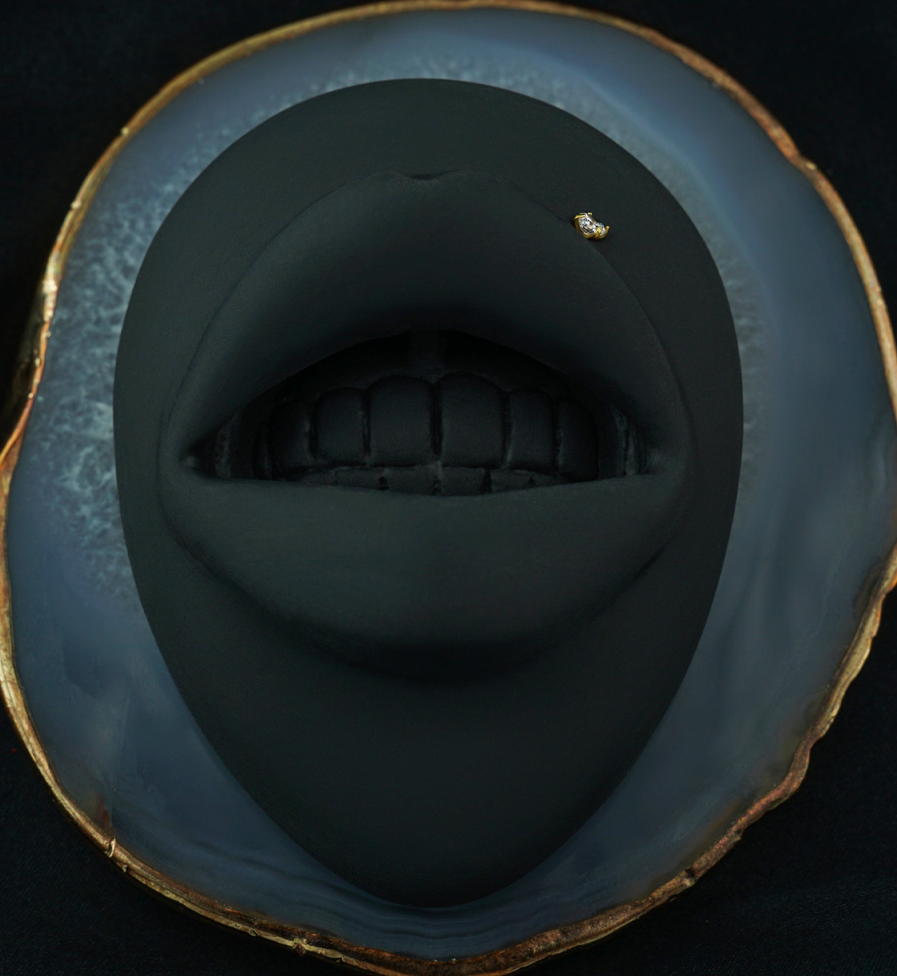 Gold CZ Prong Titanium Internally Threaded Labret