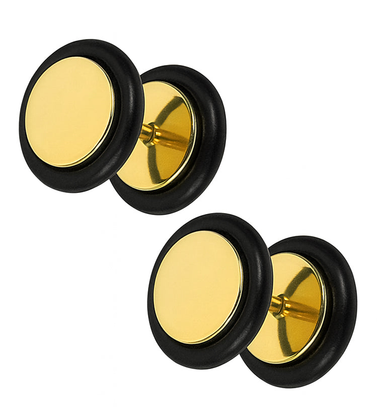 Gold Anodized Stainless Steel Fake Plugs