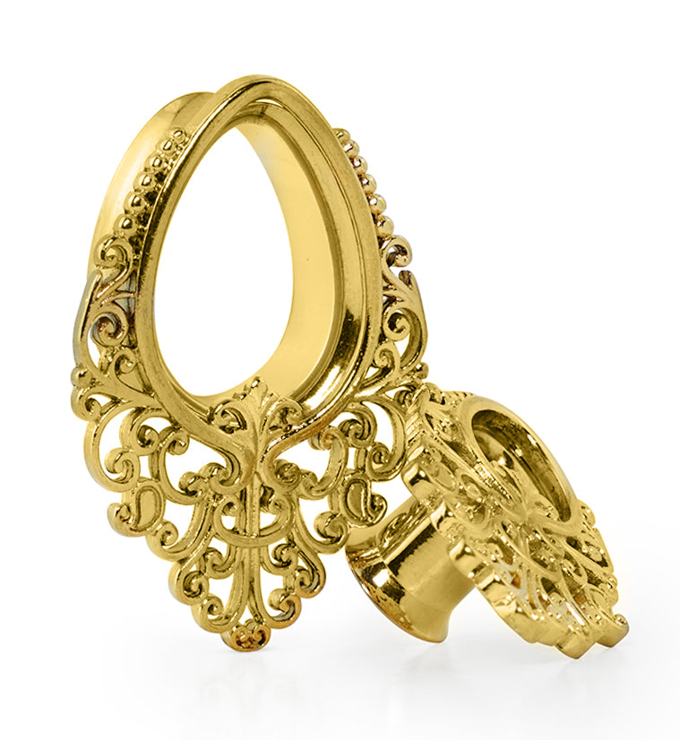 Golden Teardrop Filigree Tunnels