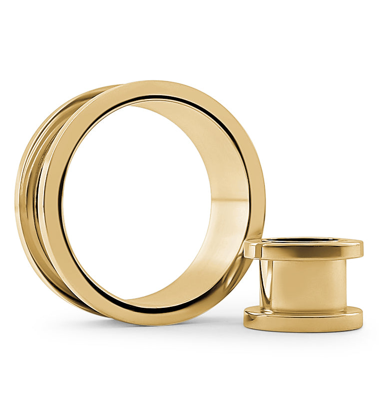 Gold Plated Stainless Steel Screw on Tunnels