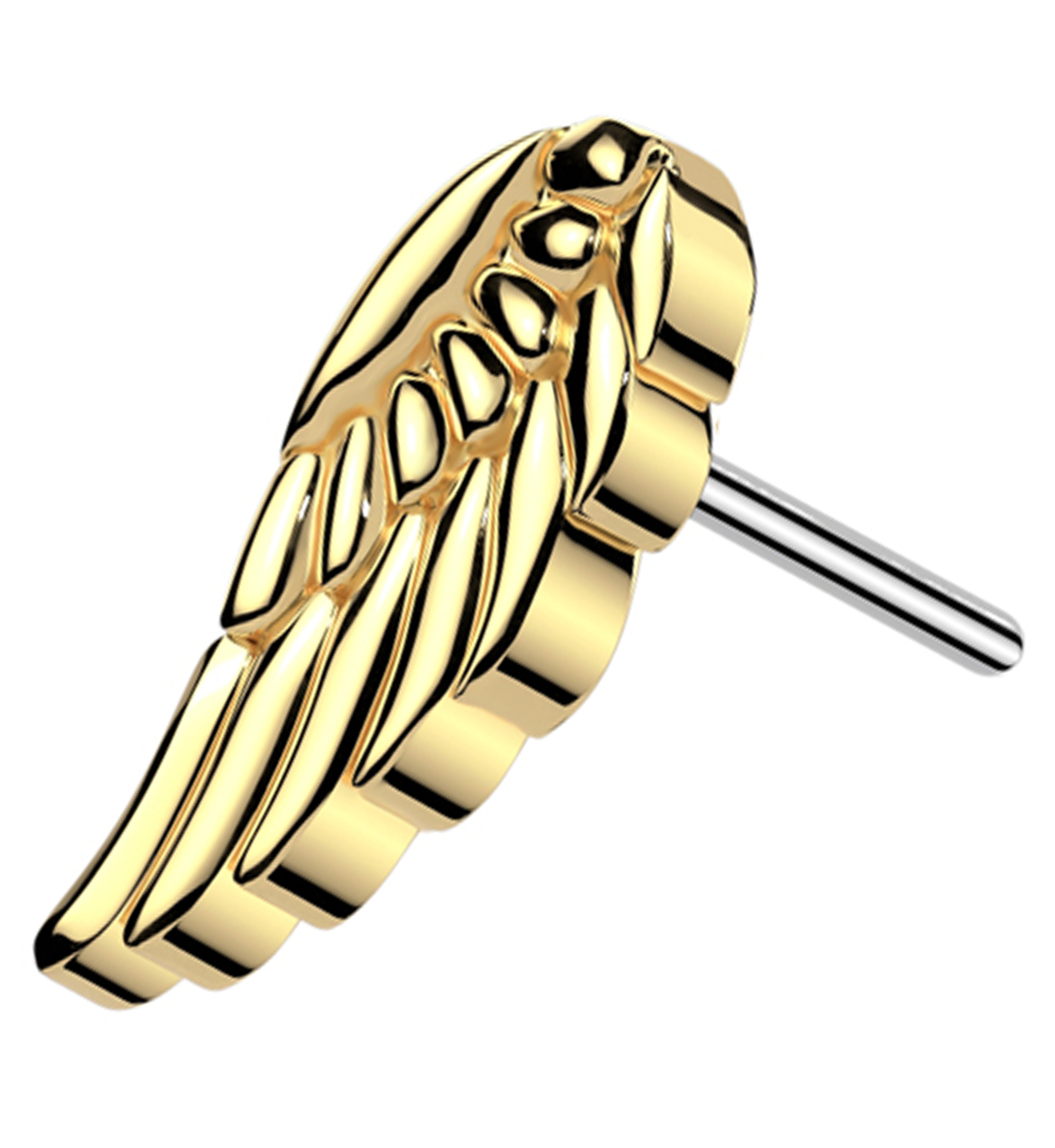 Gold PVD Angel Wing Titanium Threadless Top
