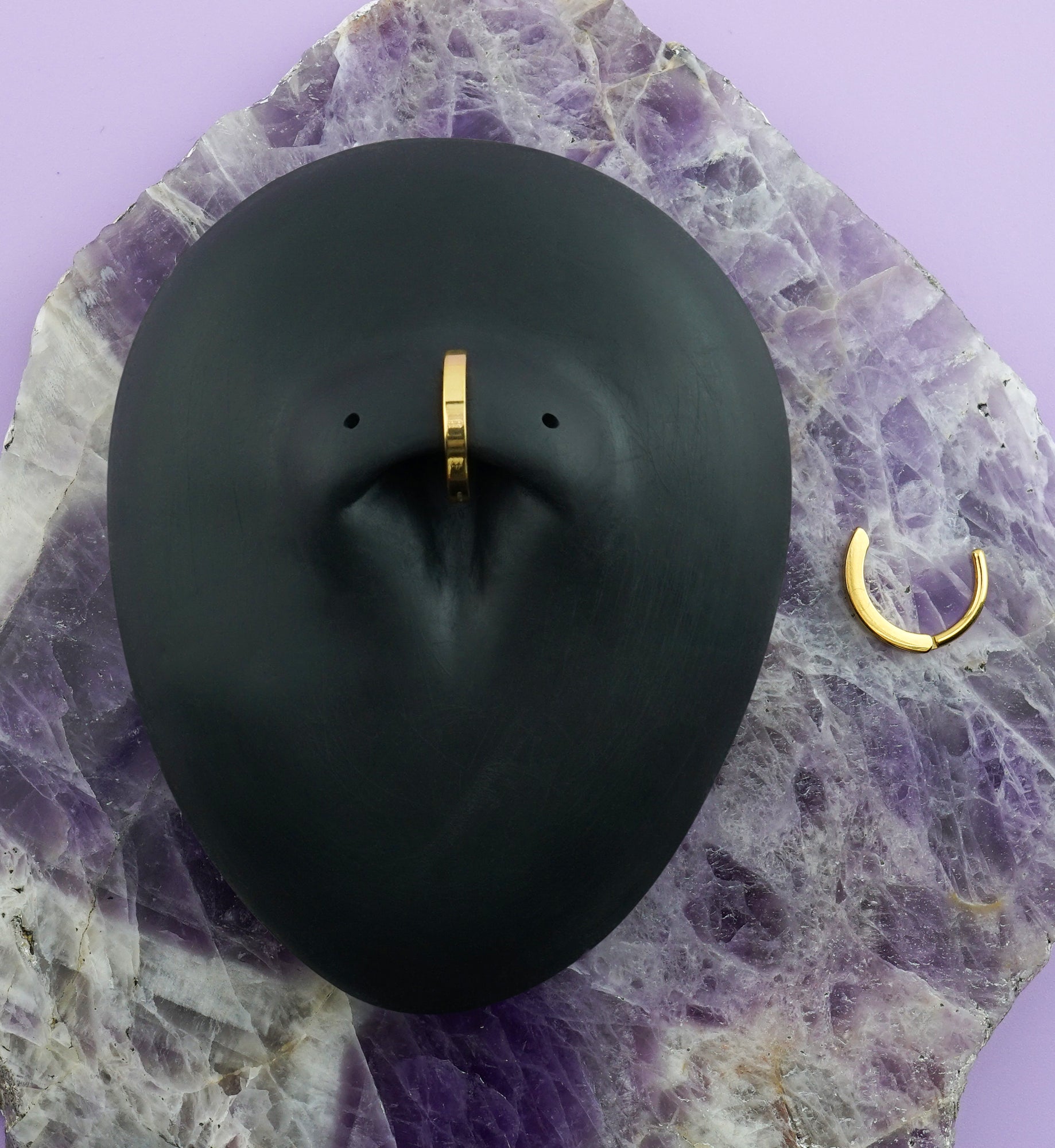 Gold PVD Bar Hinged Titanium Rook Clicker