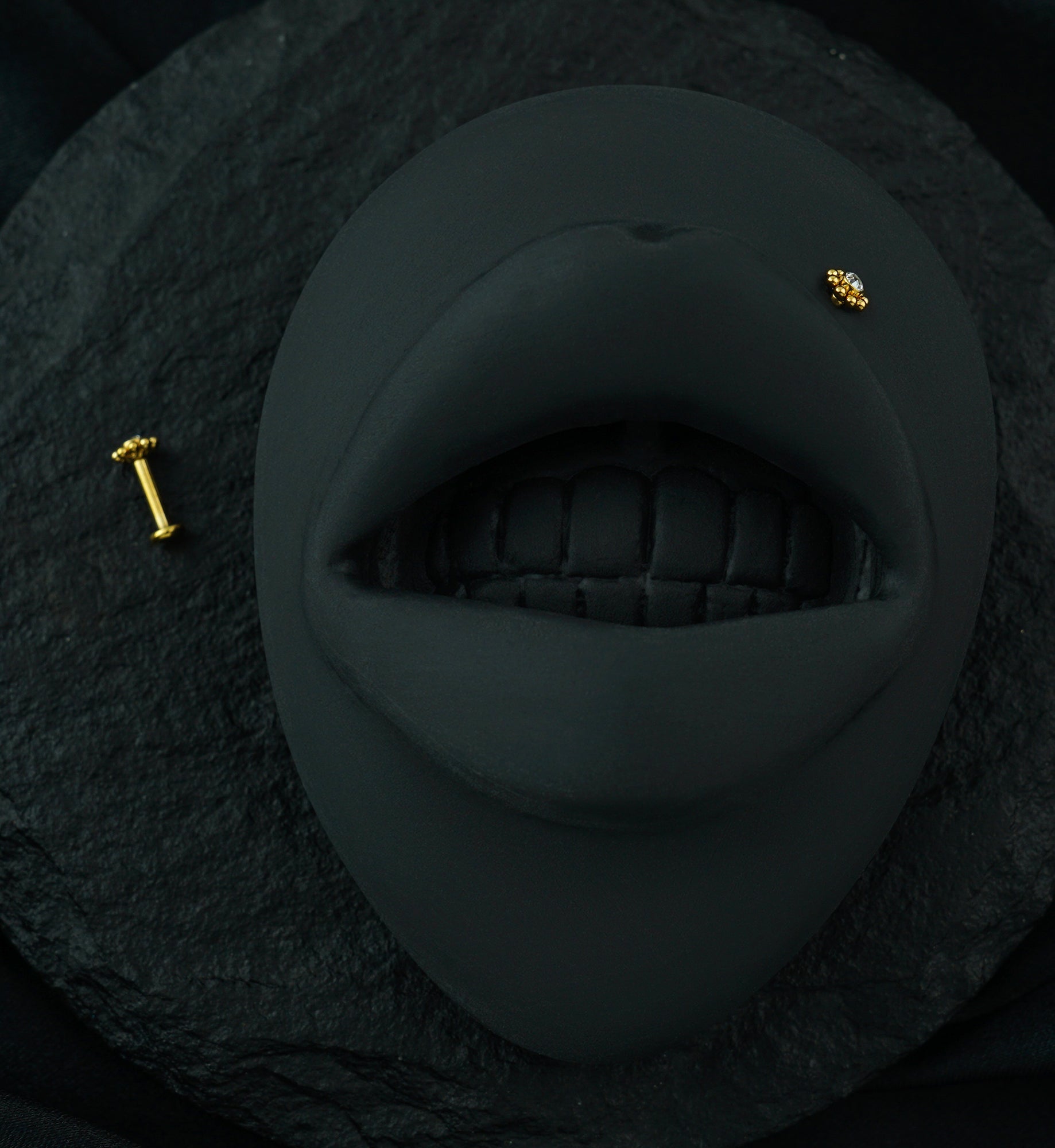 Gold PVD Beaded Gem Labret