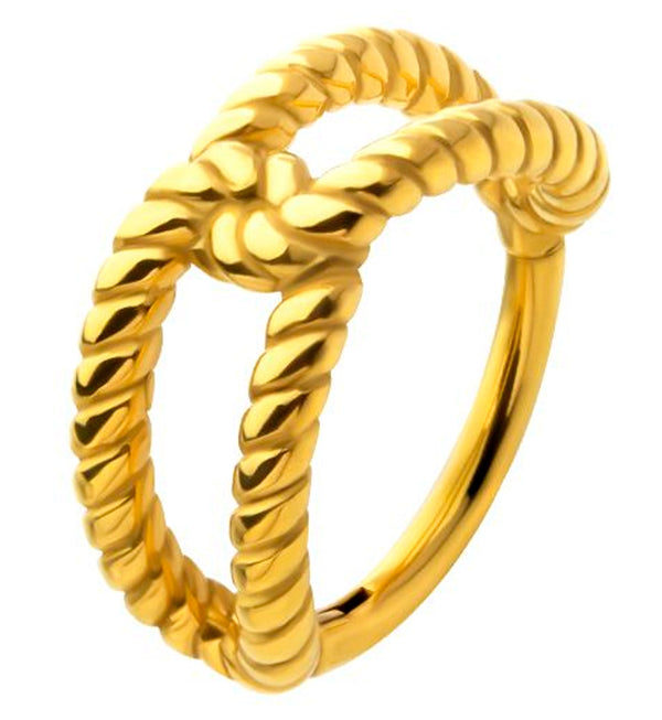 Gold PVD Beaded Link Stainless Steel Hinged Segment Ring