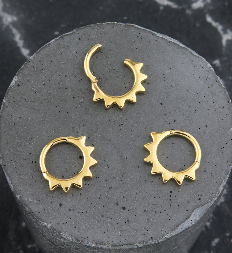 Gold PVD Beam Stainless Steel Hinged Segment Ring