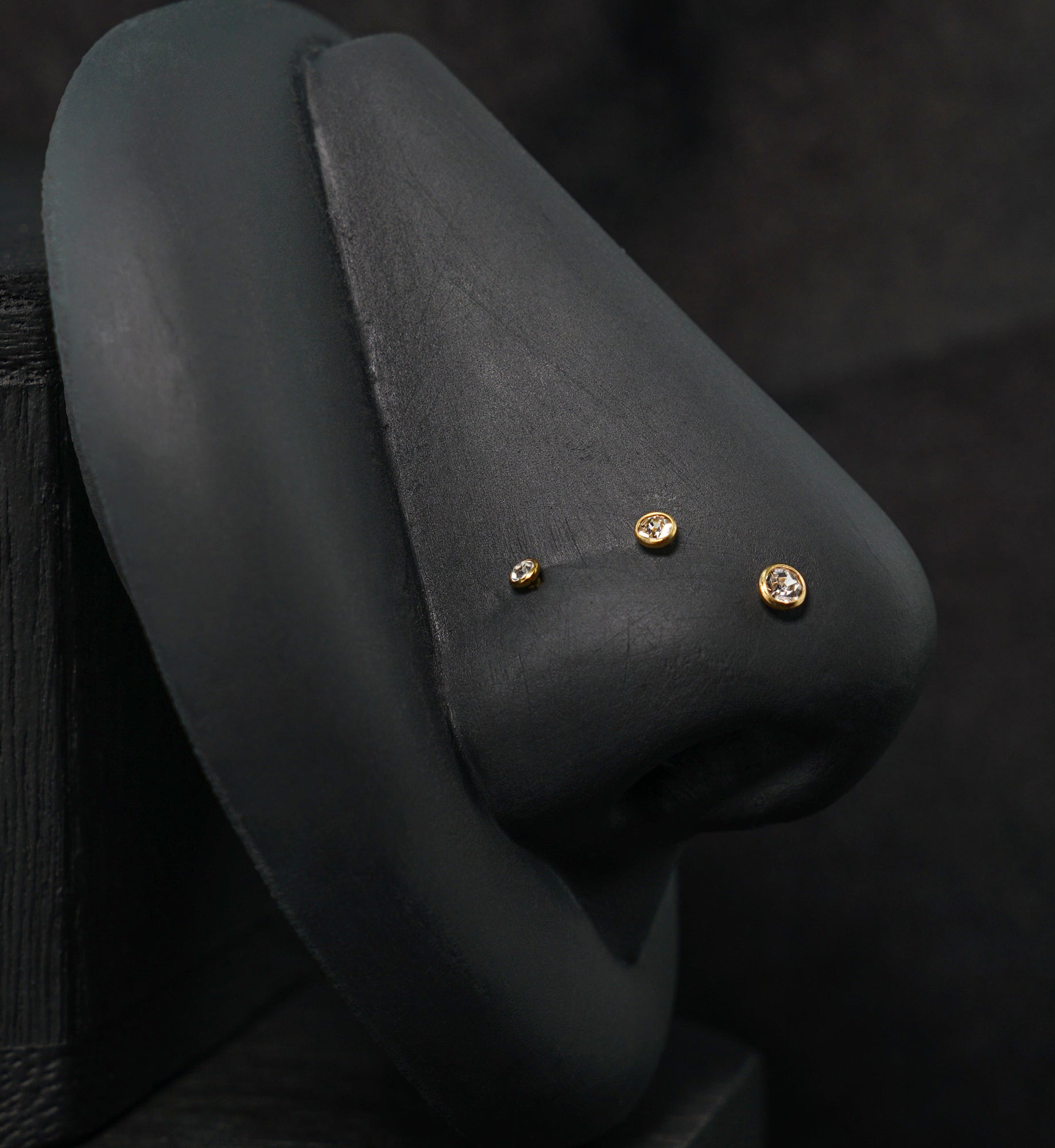 Gold PVD Bezel Clear CZ Stainless Steel L Bend/Stud/Hoop Variety Pack (6 Pack)