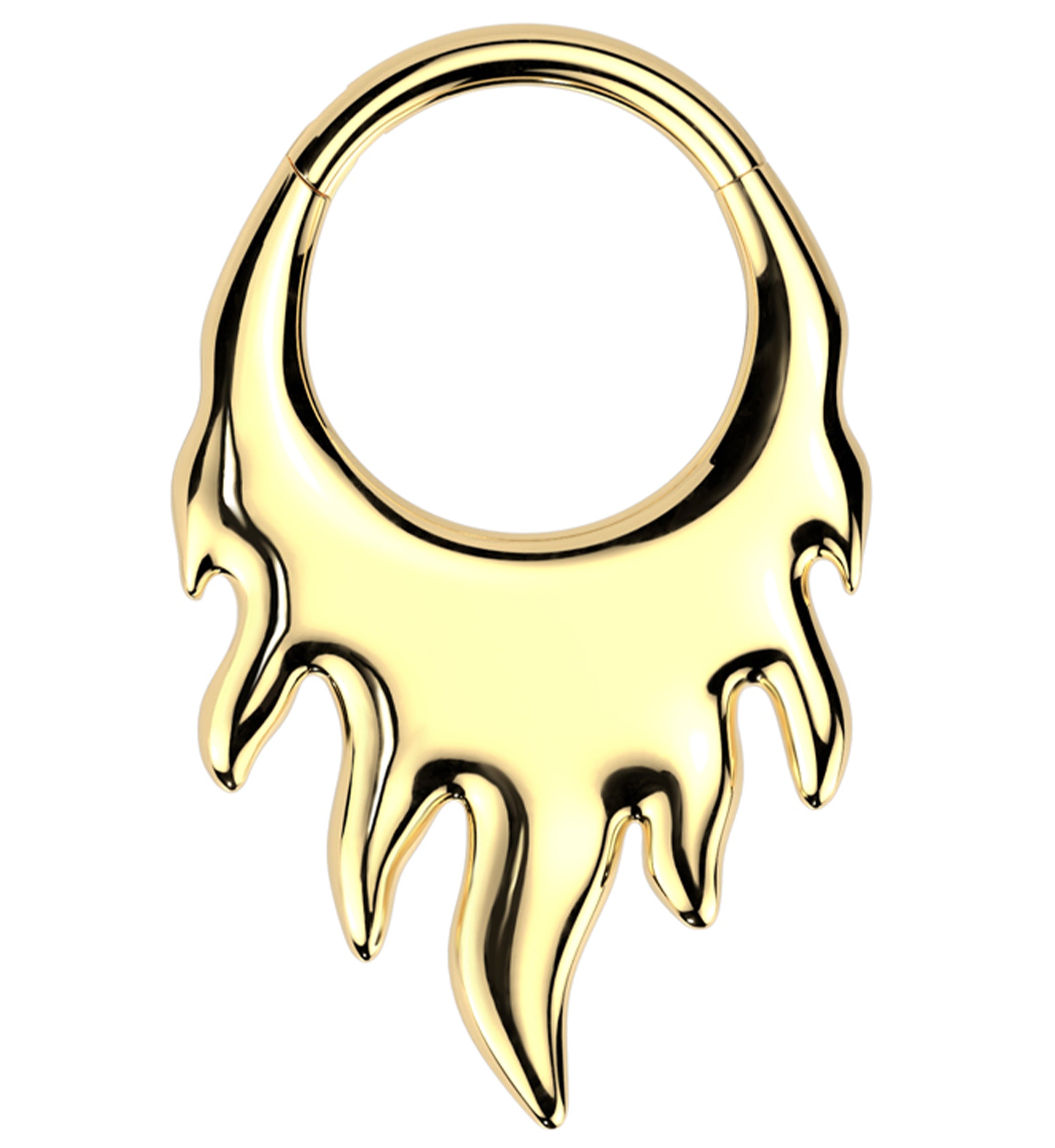 Gold PVD Blaze Titanium Hinged Segment Ring