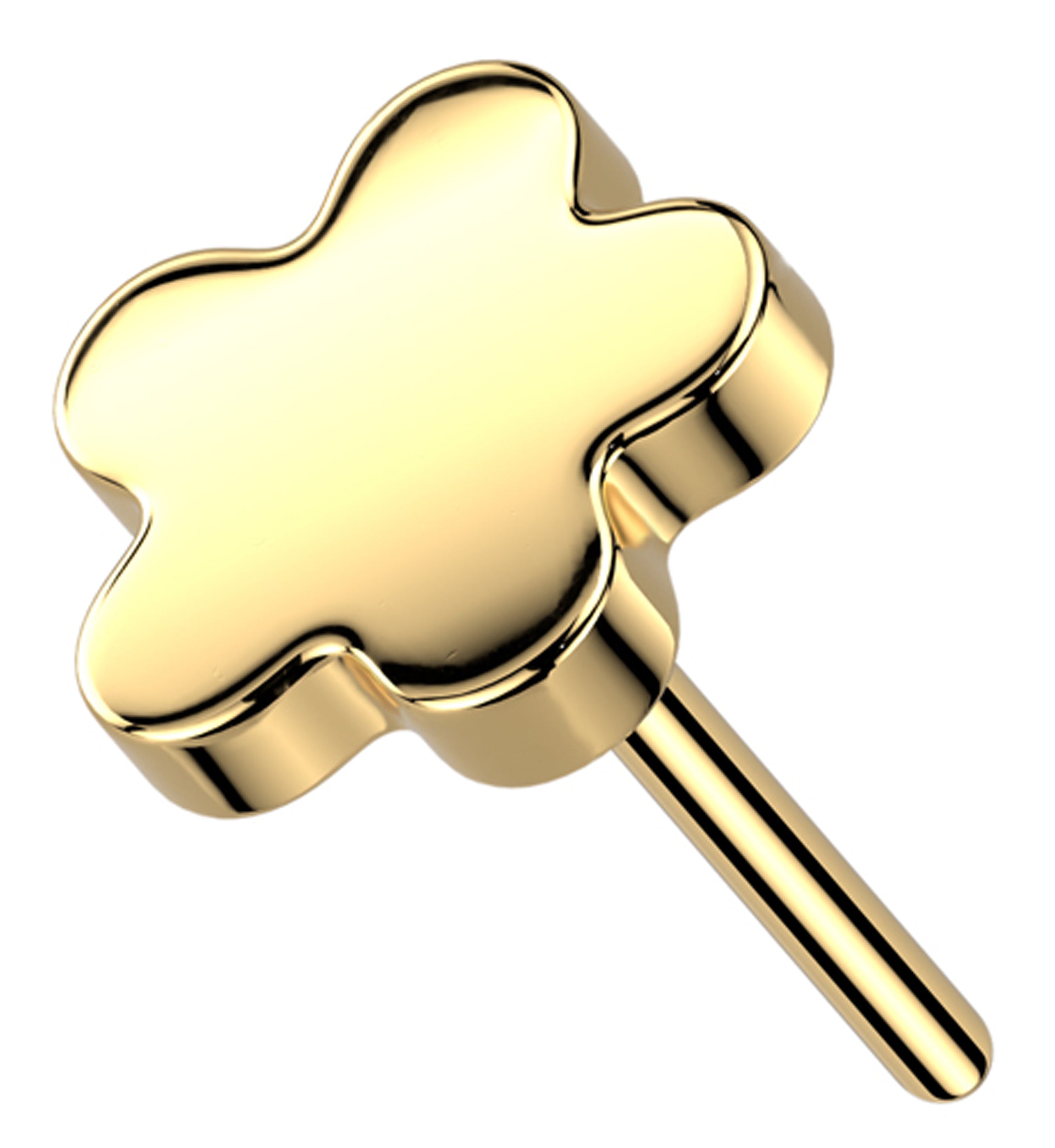 Gold PVD Bubble Flower Titanium Threadless Top