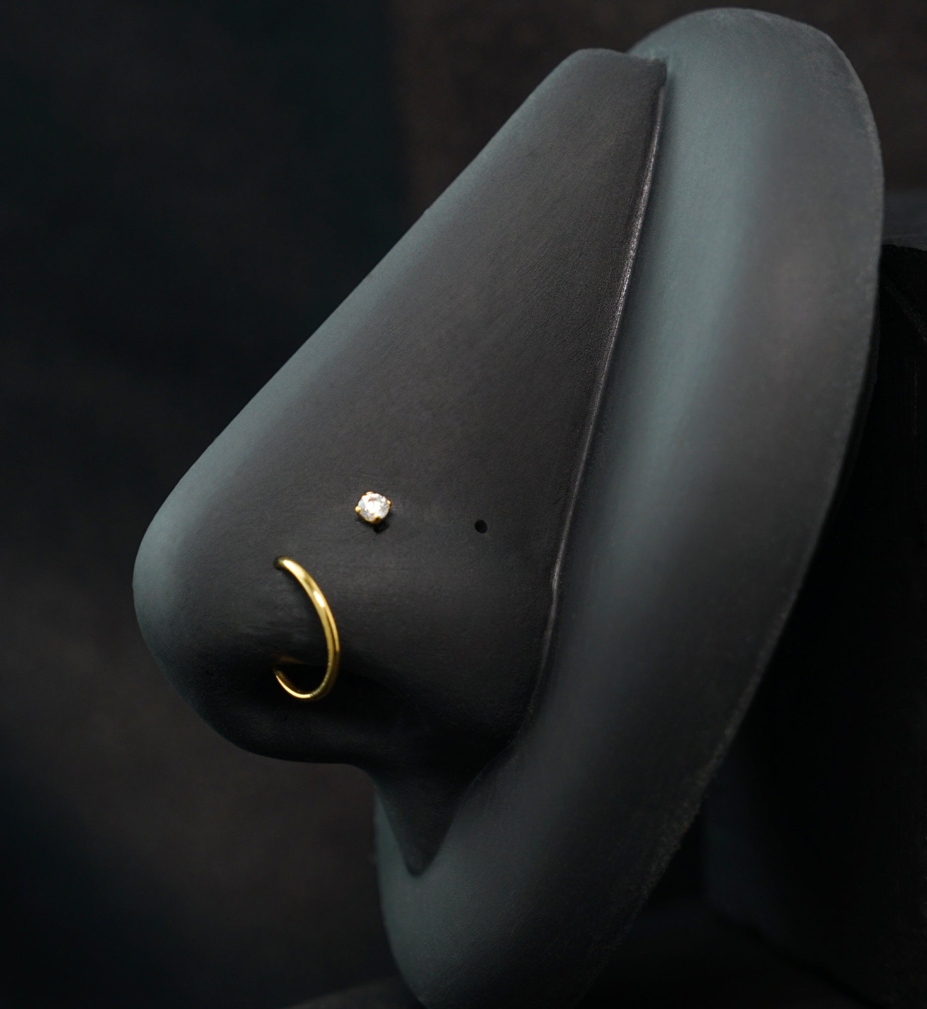 Gold PVD Celestial Clear CZ Stainless Steel L Bend/Stud/Hoop Variety Pack (6 Pack)