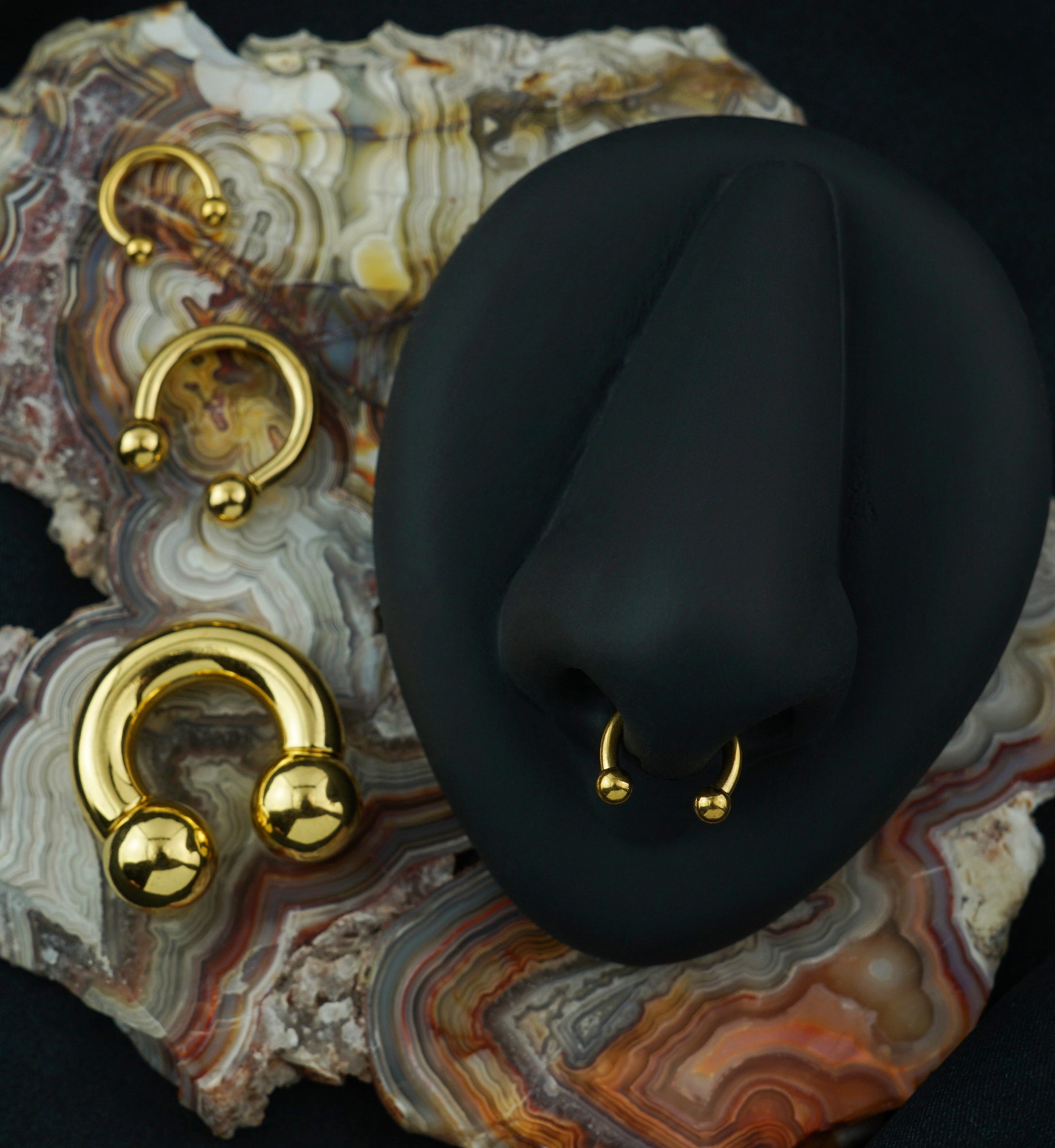 Gold PVD Circular Barbell