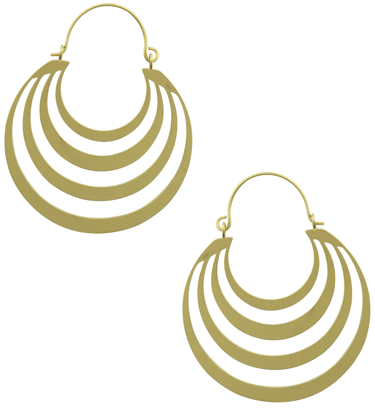 Gold PVD Concentric Stainless Steel Plug Hoops