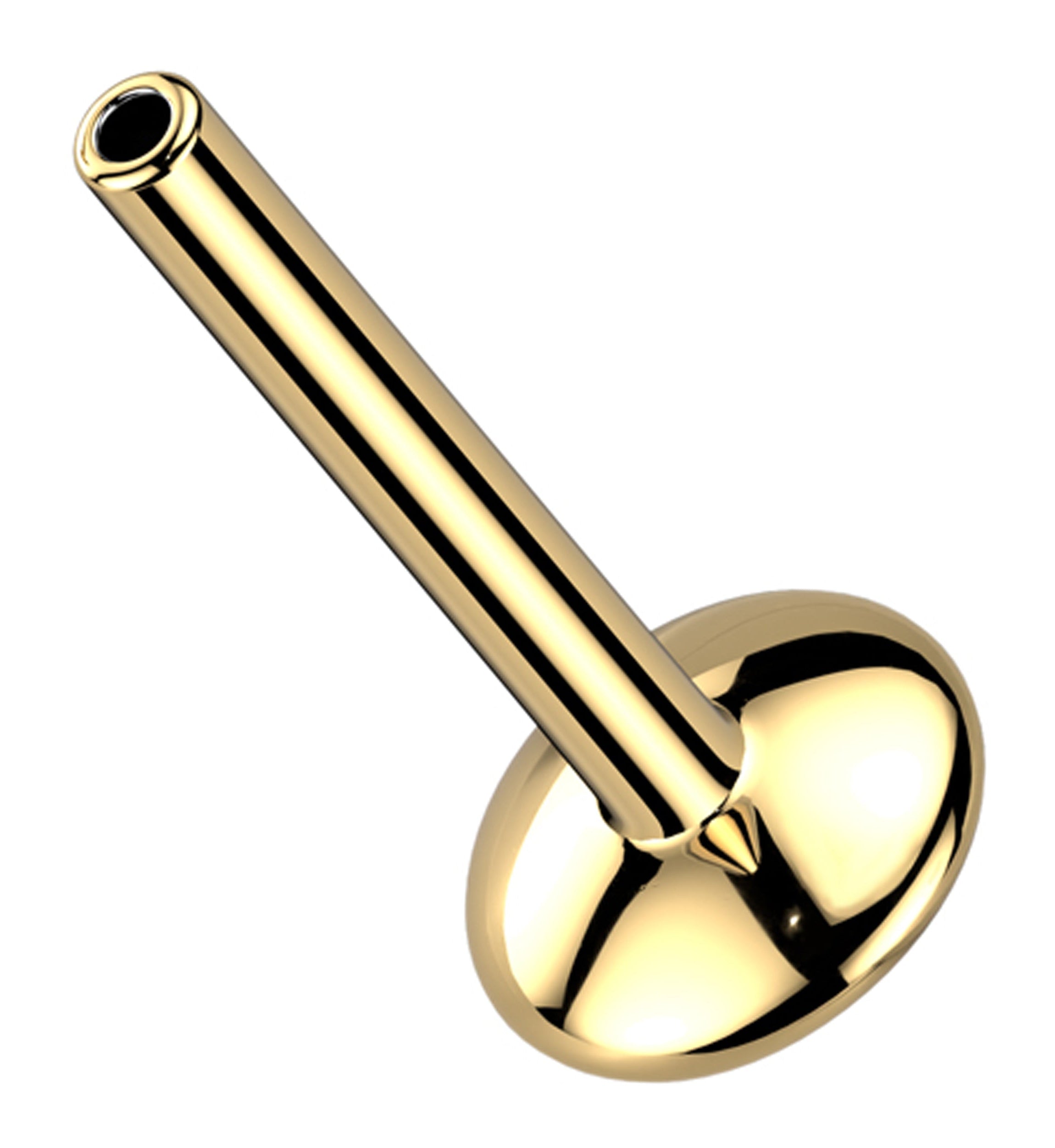 Gold PVD Convex Base Titanium Threadless Labret Post