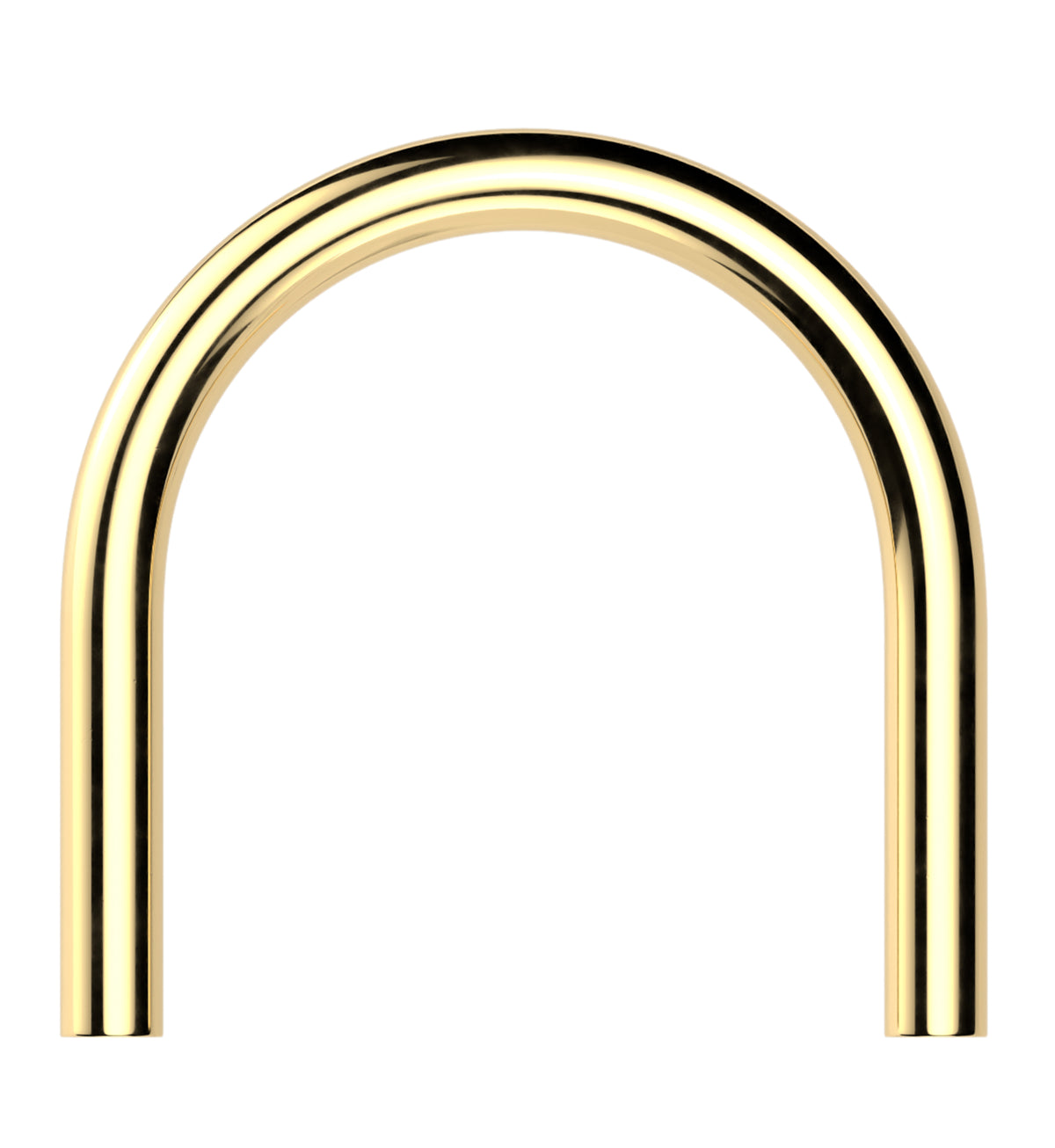 Gold PVD Custom U-Shape Titanium Threadless Circular Barbell