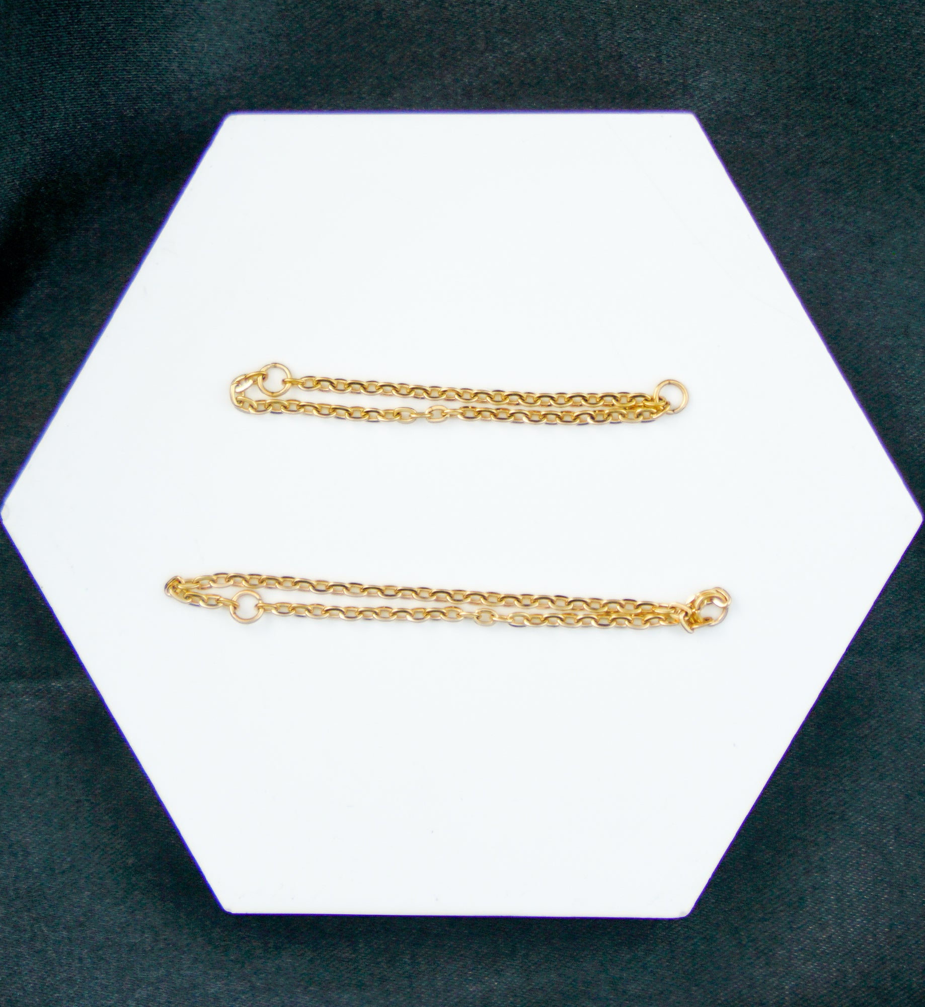 Gold PVD Double Titanium Nose/Cartilage Connector Chain