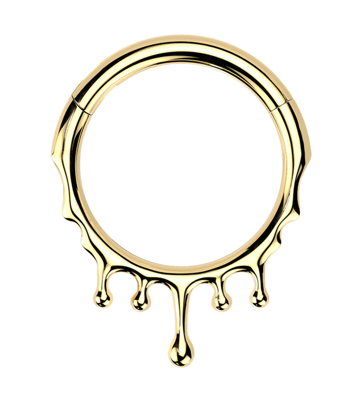 Gold PVD Drip Titanium Hinged Segment Ring