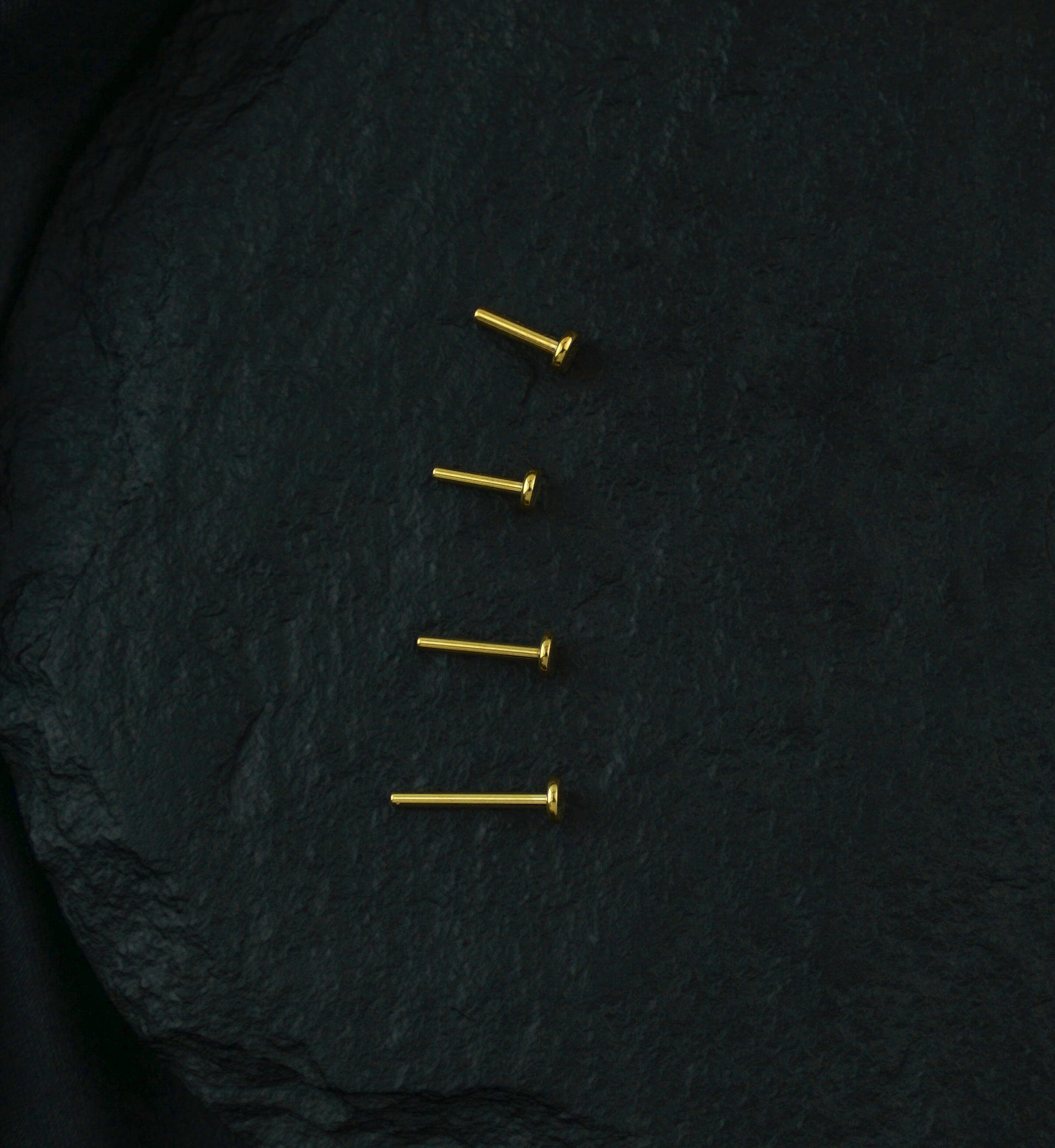 Gold PVD Flat Disk Titanium Threadless Labret Post