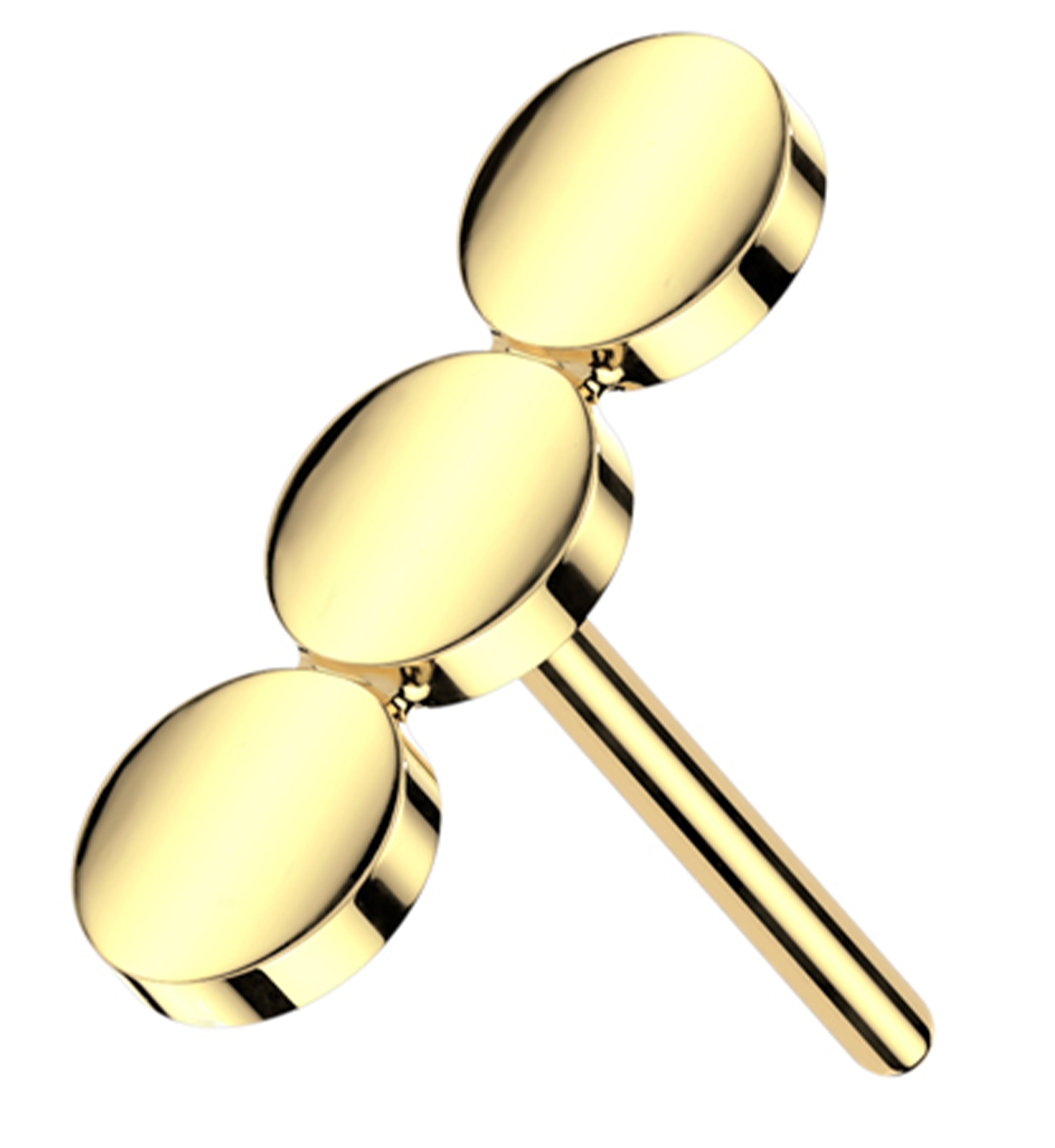 Gold PVD Flat Triple Sphere Threadless Titanium Top