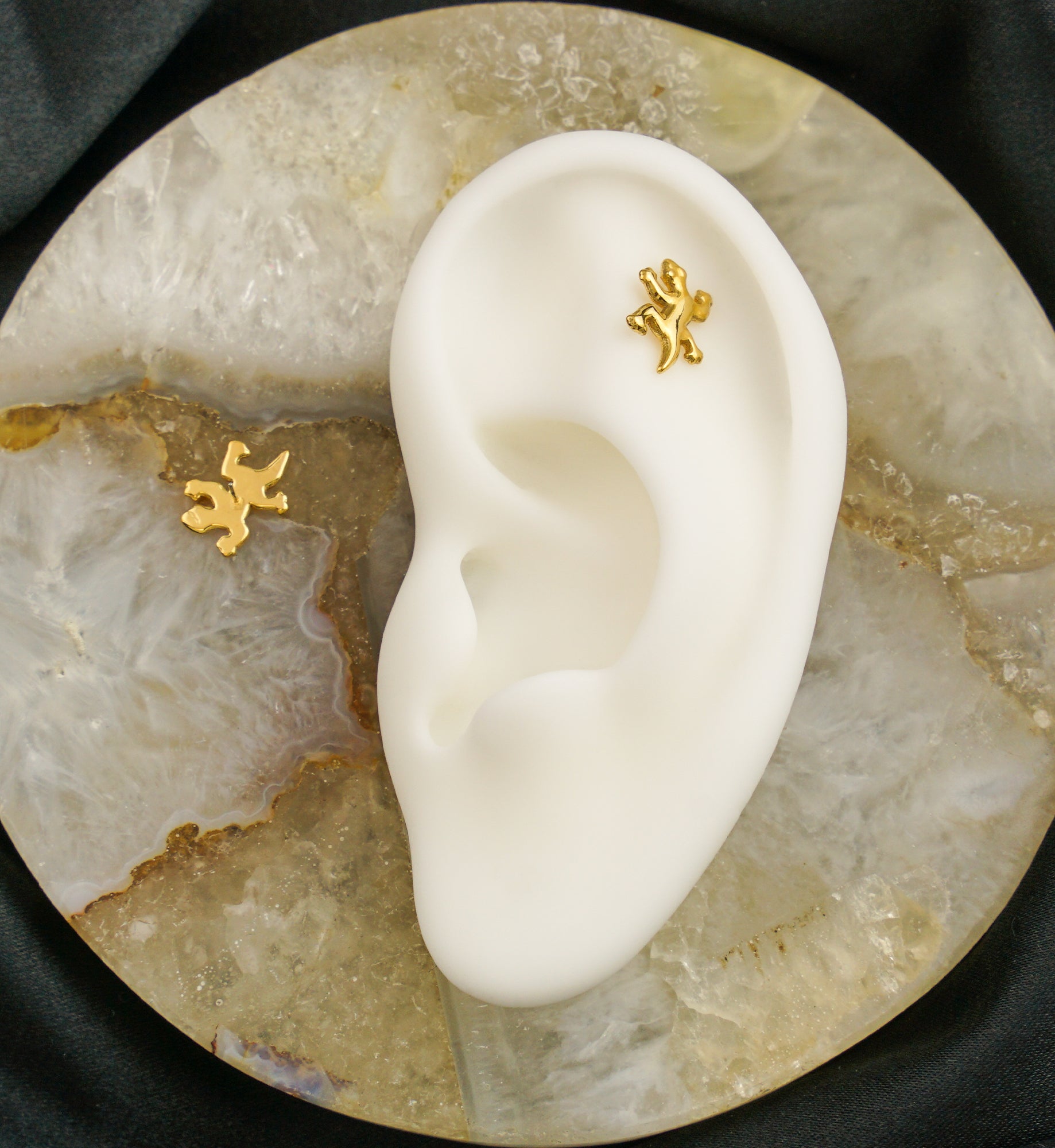 Gold PVD Gecko Threadless Titanium Top