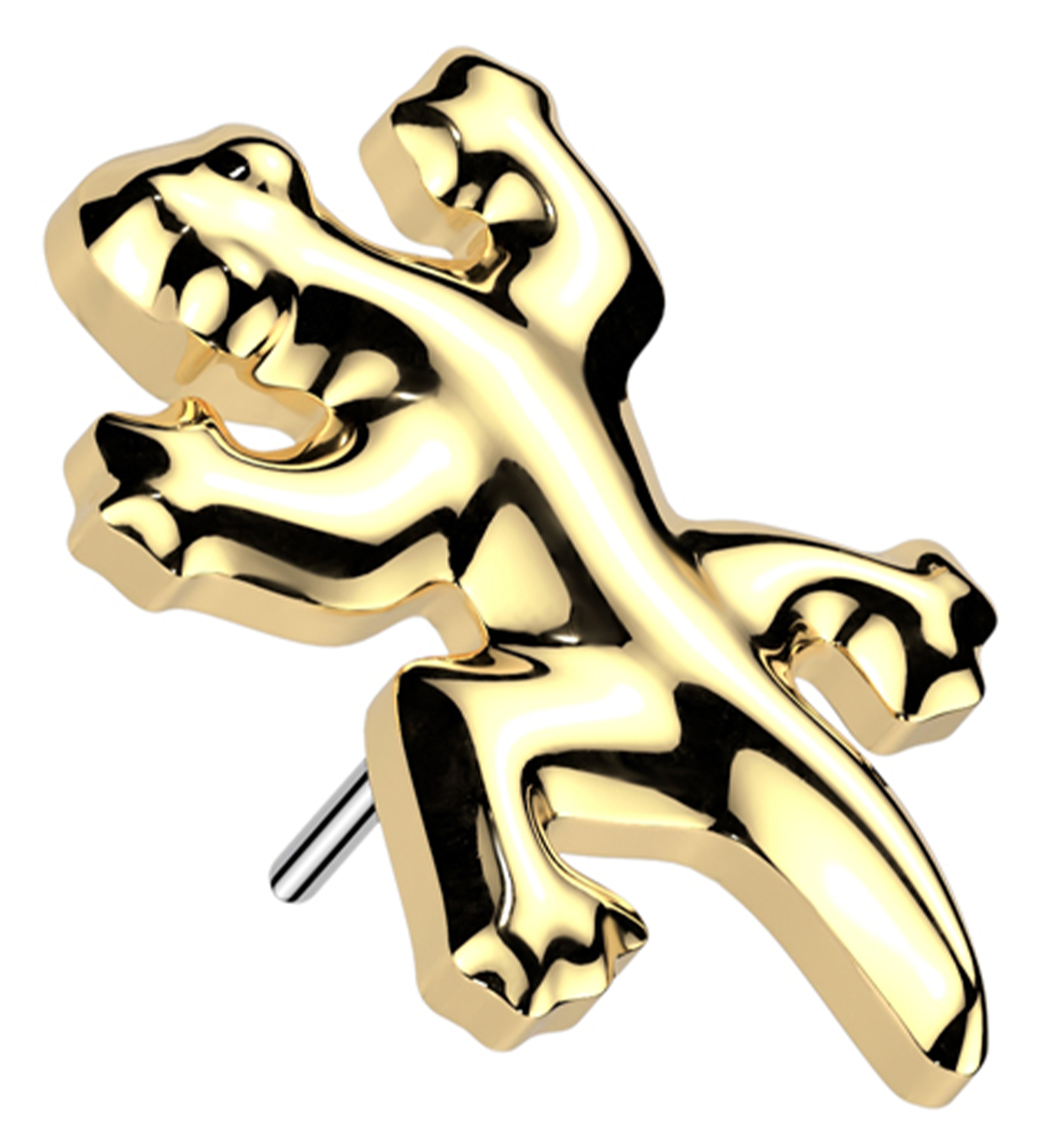 Gold PVD Gecko Threadless Titanium Top