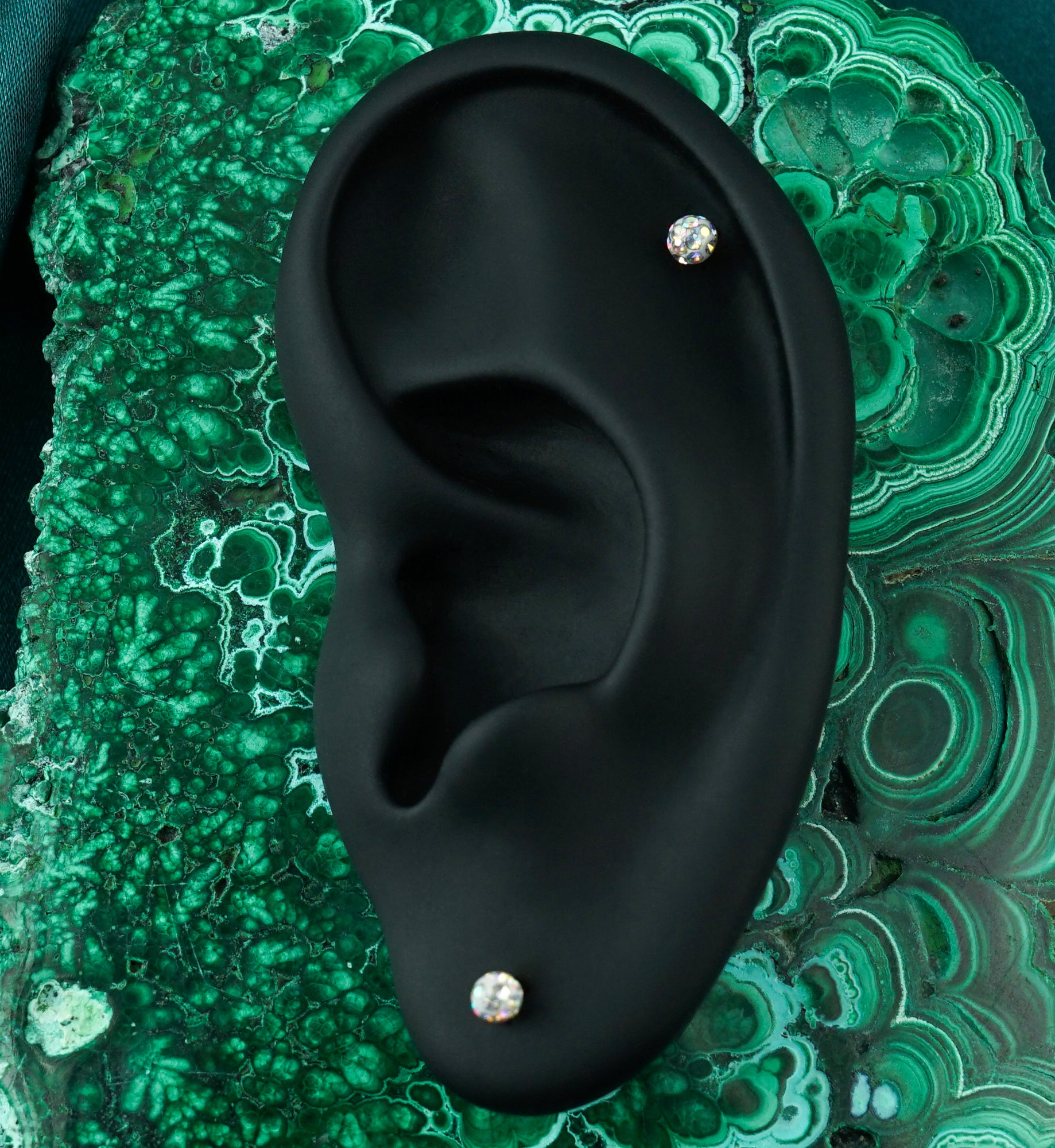 Gold PVD Glitterball Stainless Steel Labret