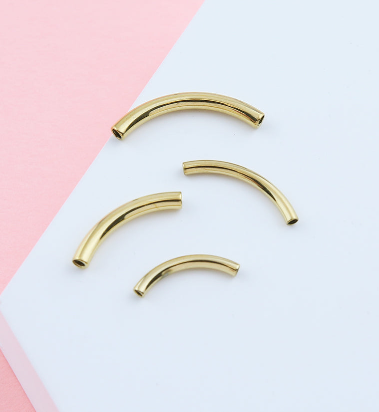 Gold PVD Internally Threaded Titanium Curved Barbell - Post Only