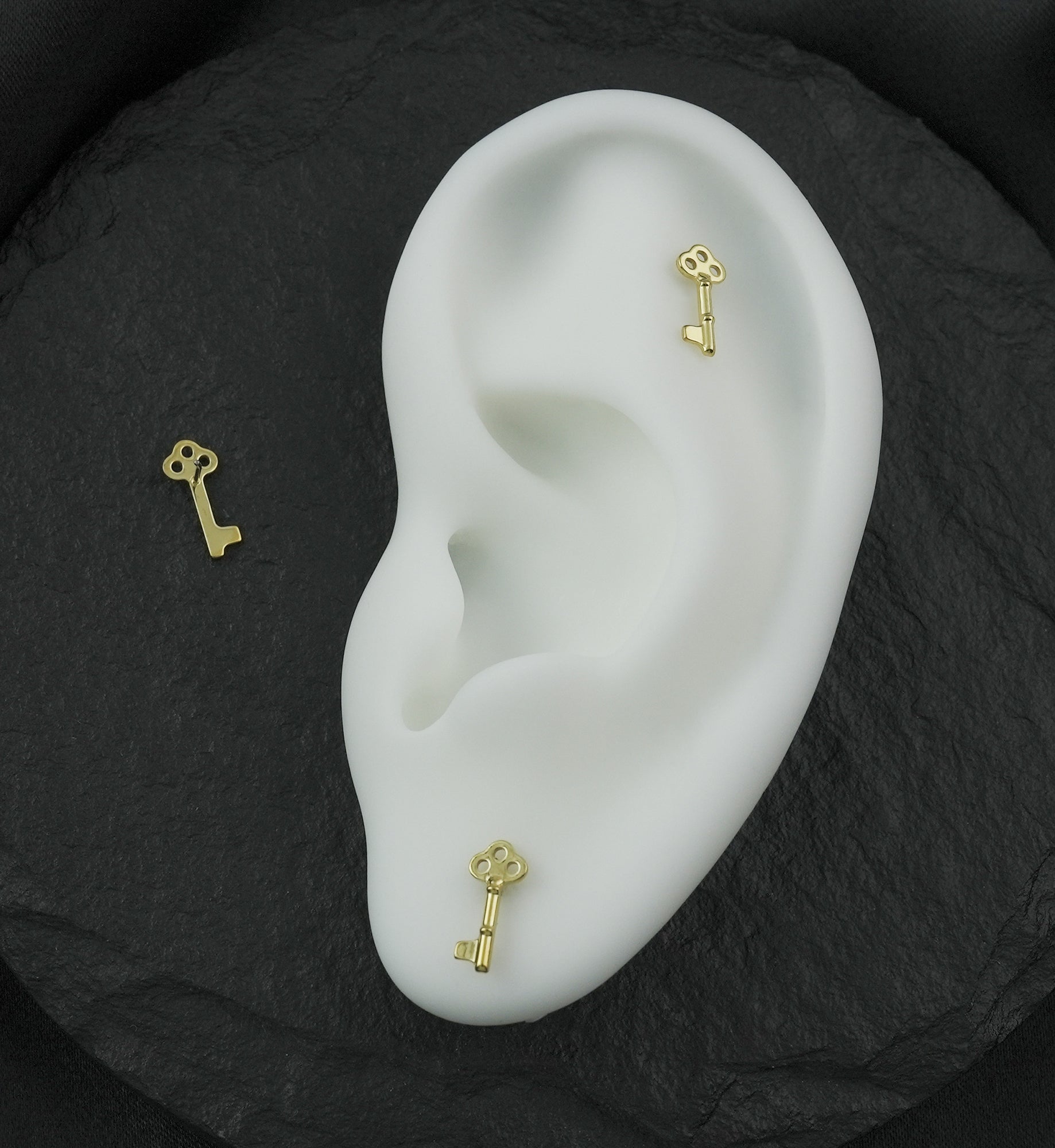 Gold PVD Key Titanium Threadless Top