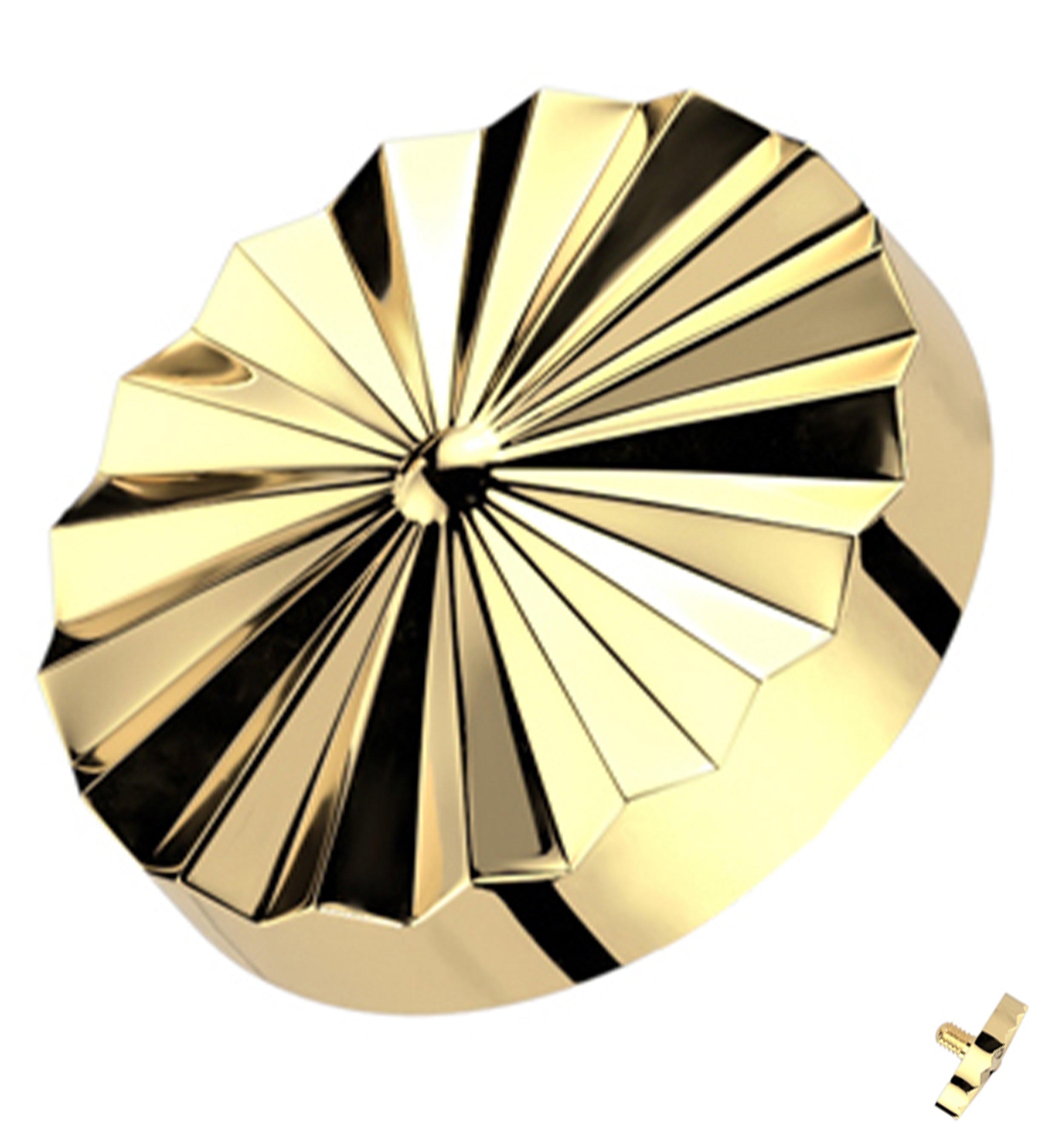 Gold PVD Mini Score Disk Internally Threaded Top