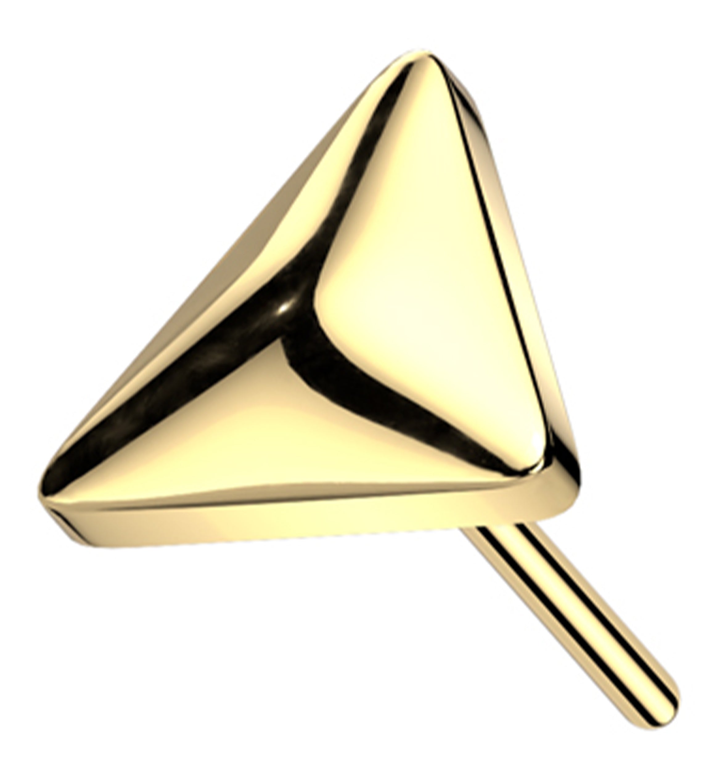 Gold PVD Rounded Triangle Titanium Threadless Top