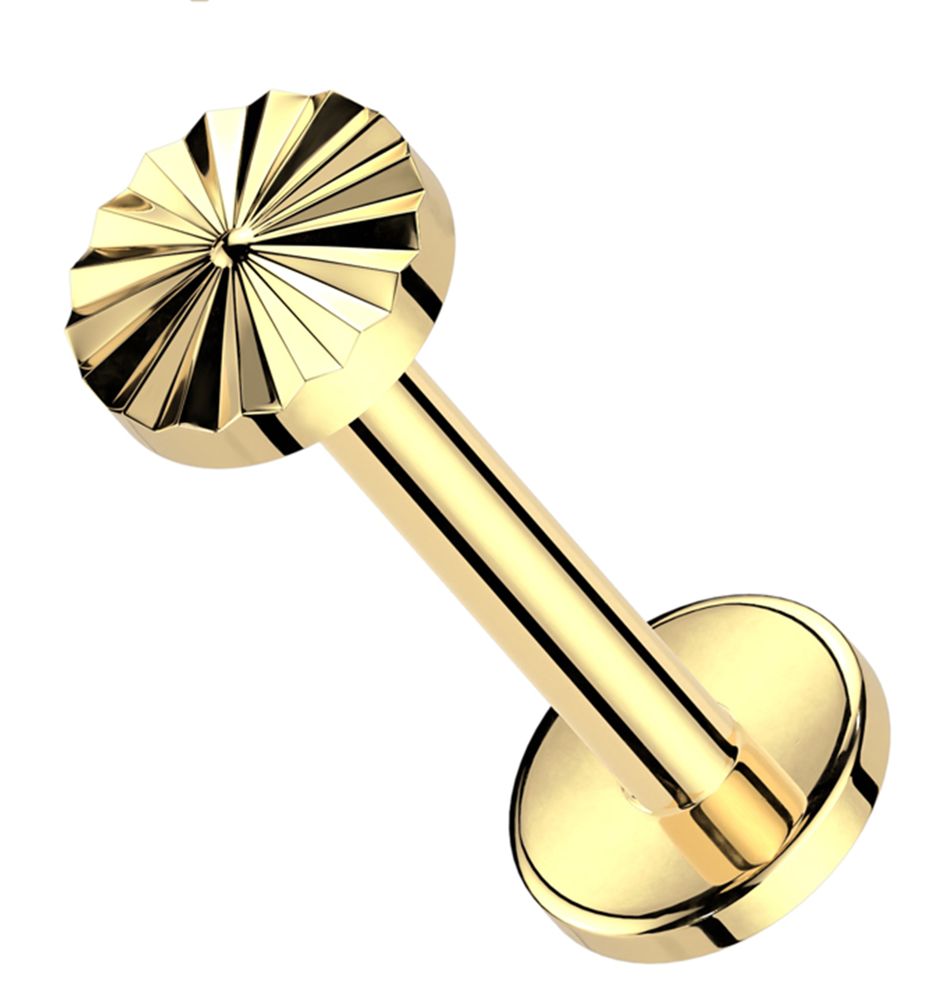 Gold PVD Score Internally Threaded Titanium Labret