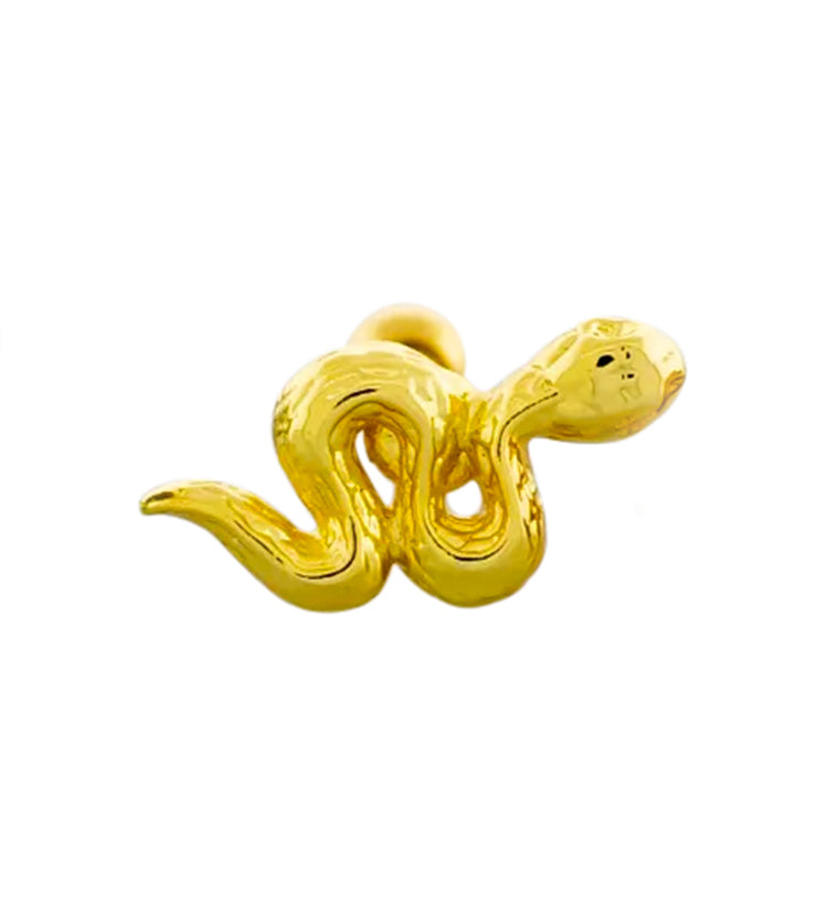 Gold PVD Snake Stainless Steel Cartilage Barbell