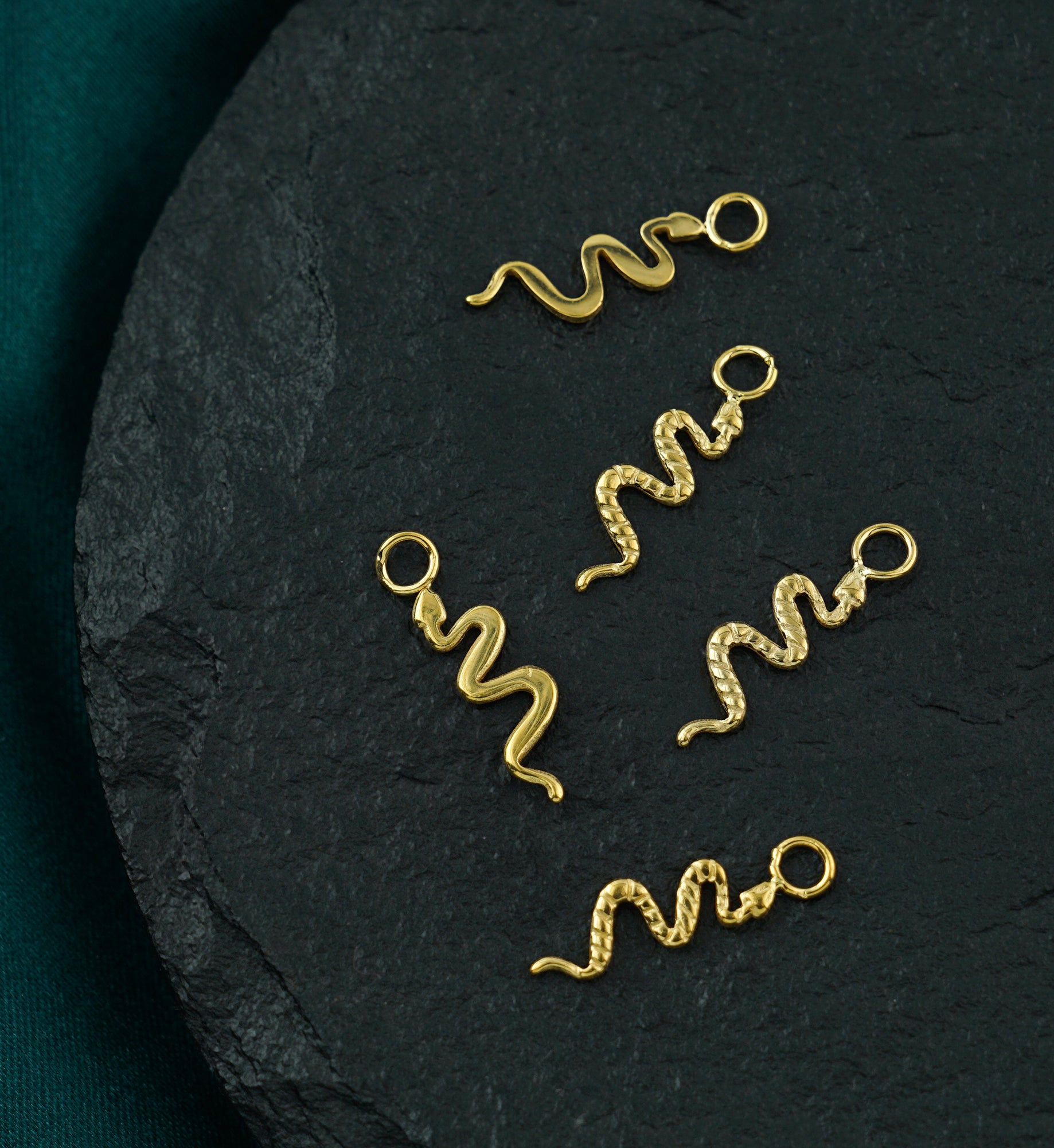 Gold PVD Snake Titanium Charm