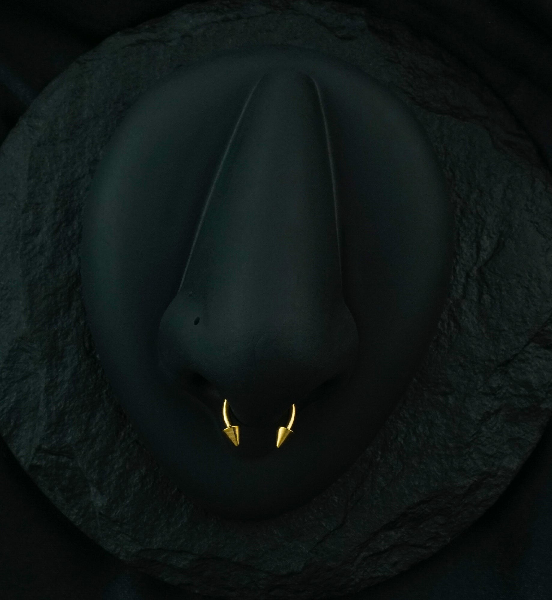 Gold PVD Spike Circular Barbell