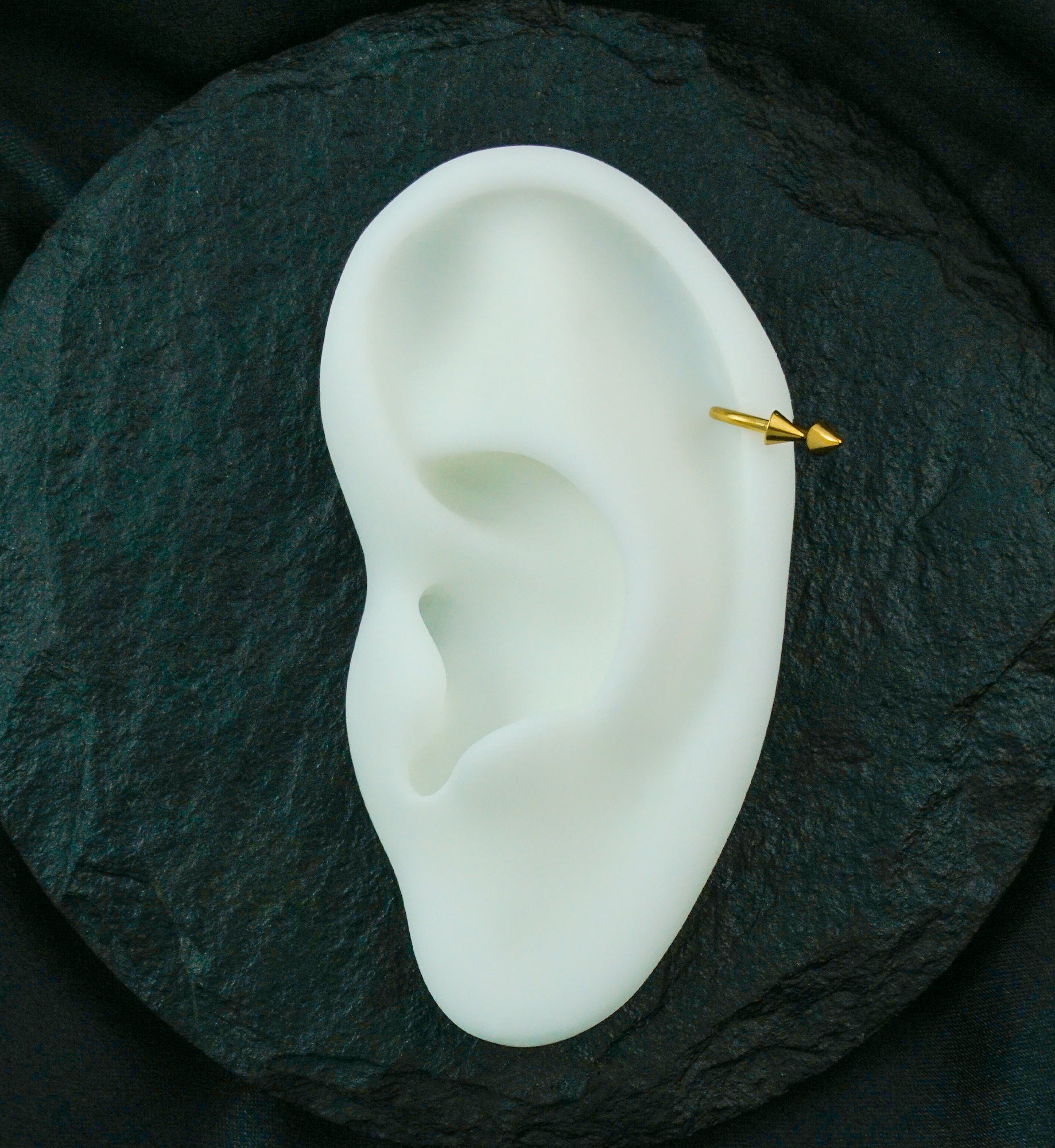 Gold PVD Spike Circular Barbell