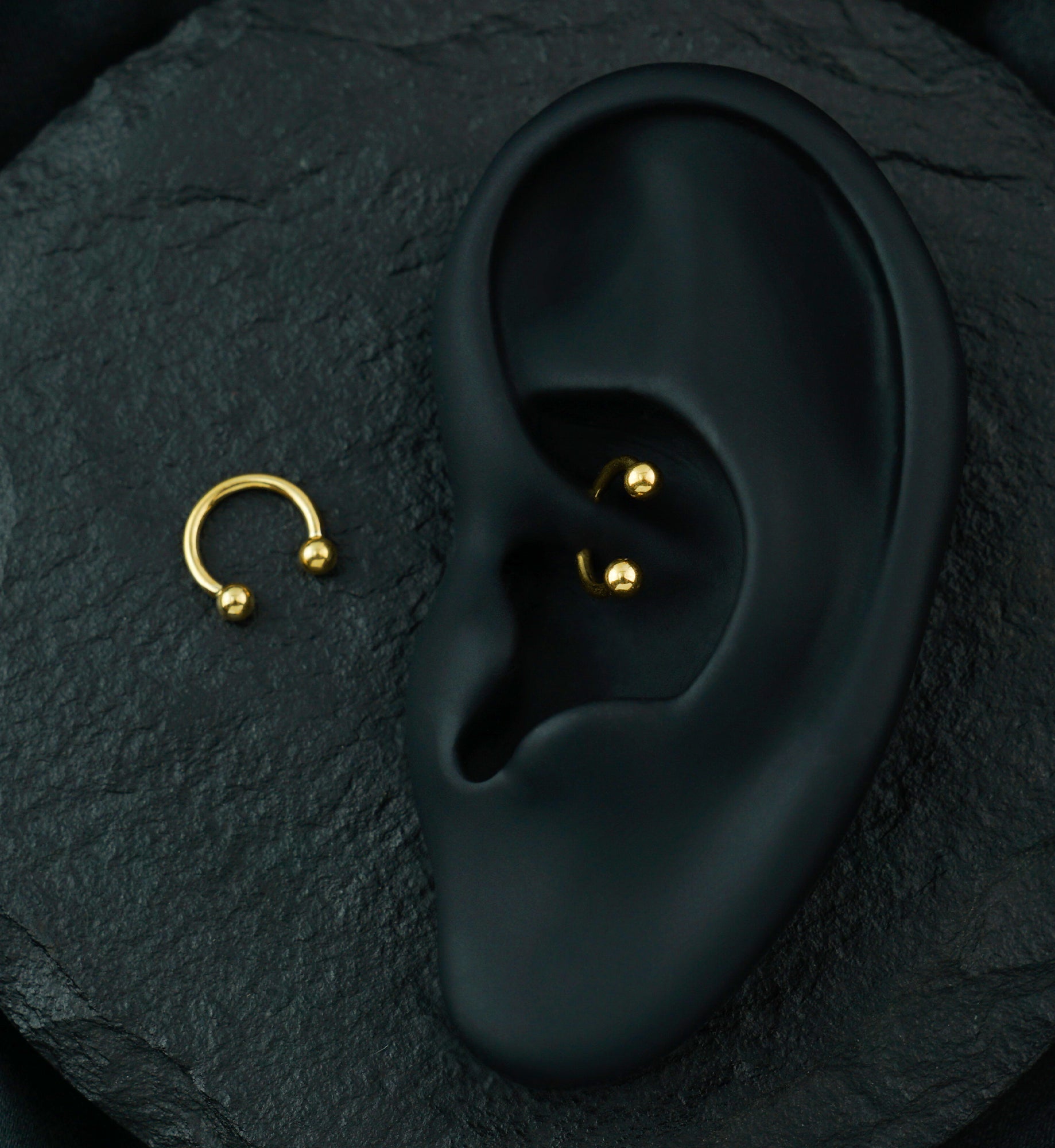 Gold PVD Titanium Circular Barbell