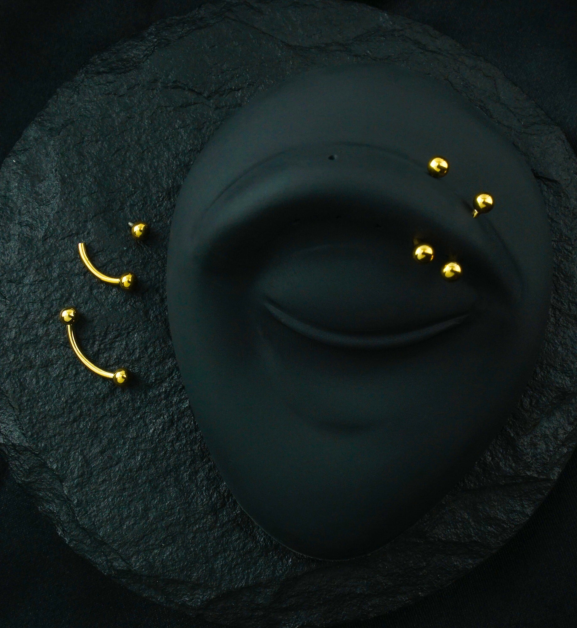 Gold PVD Titanium Curved Barbell