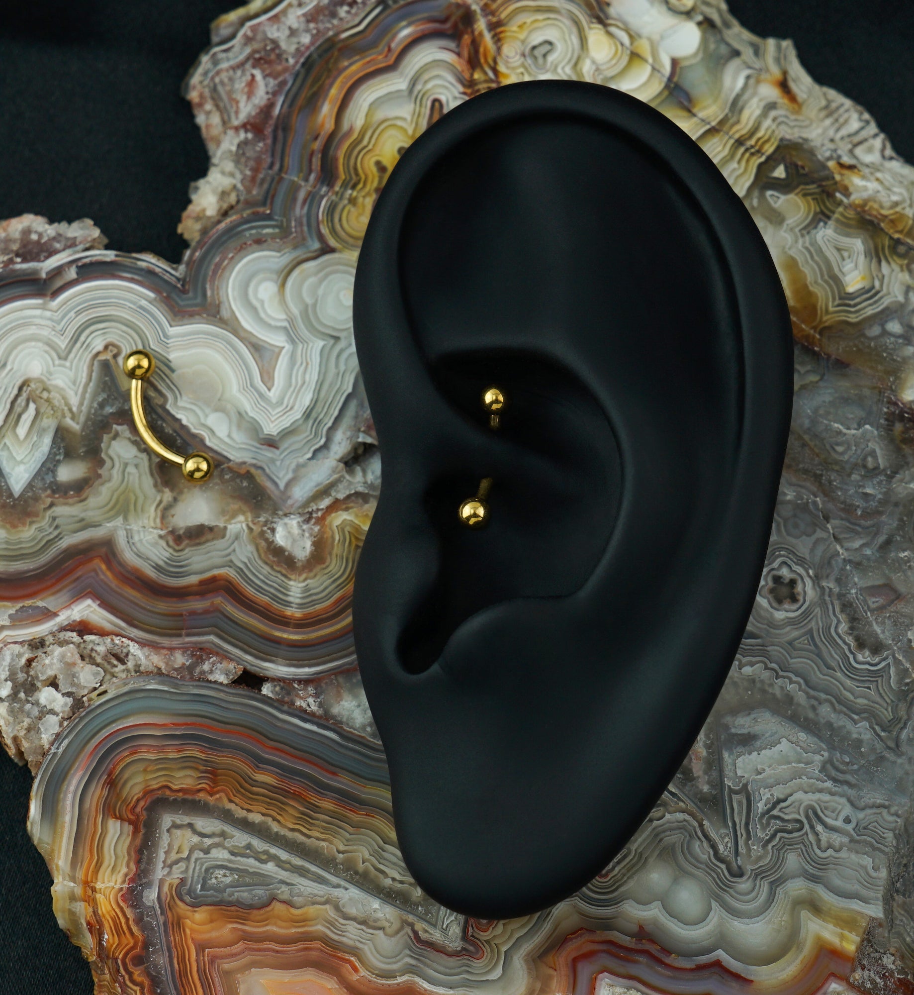 Gold PVD Titanium Curved Barbell