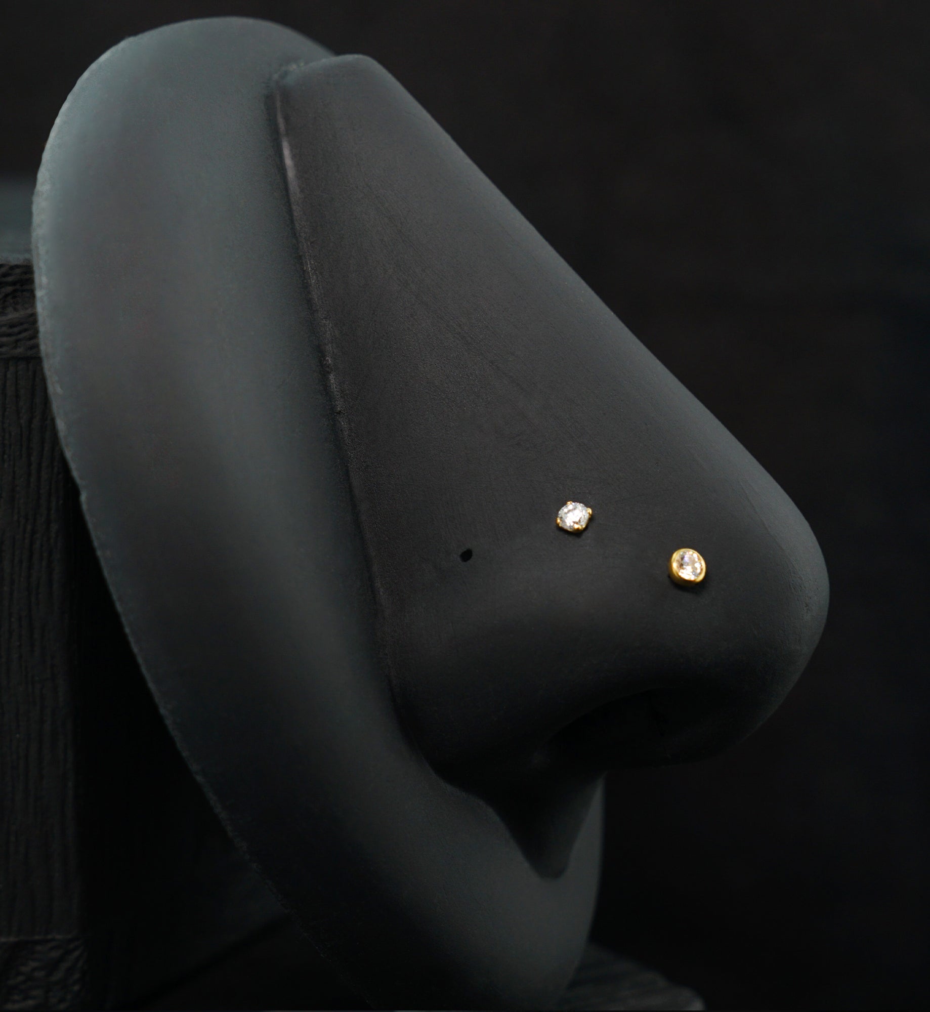 Gold PVD Trinity Clear CZ Stainless Steel L Bend/Stud/Hoop Variety Pack (6 Pack)