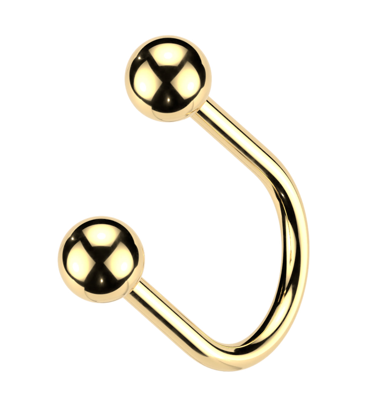 Gold PVD U-Shape Titanium Threadless Circular Barbell