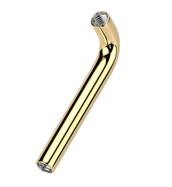 Gold PVD Vertical Clitoral Hood Internally Threaded Titanium Barbell (Barbell Only)