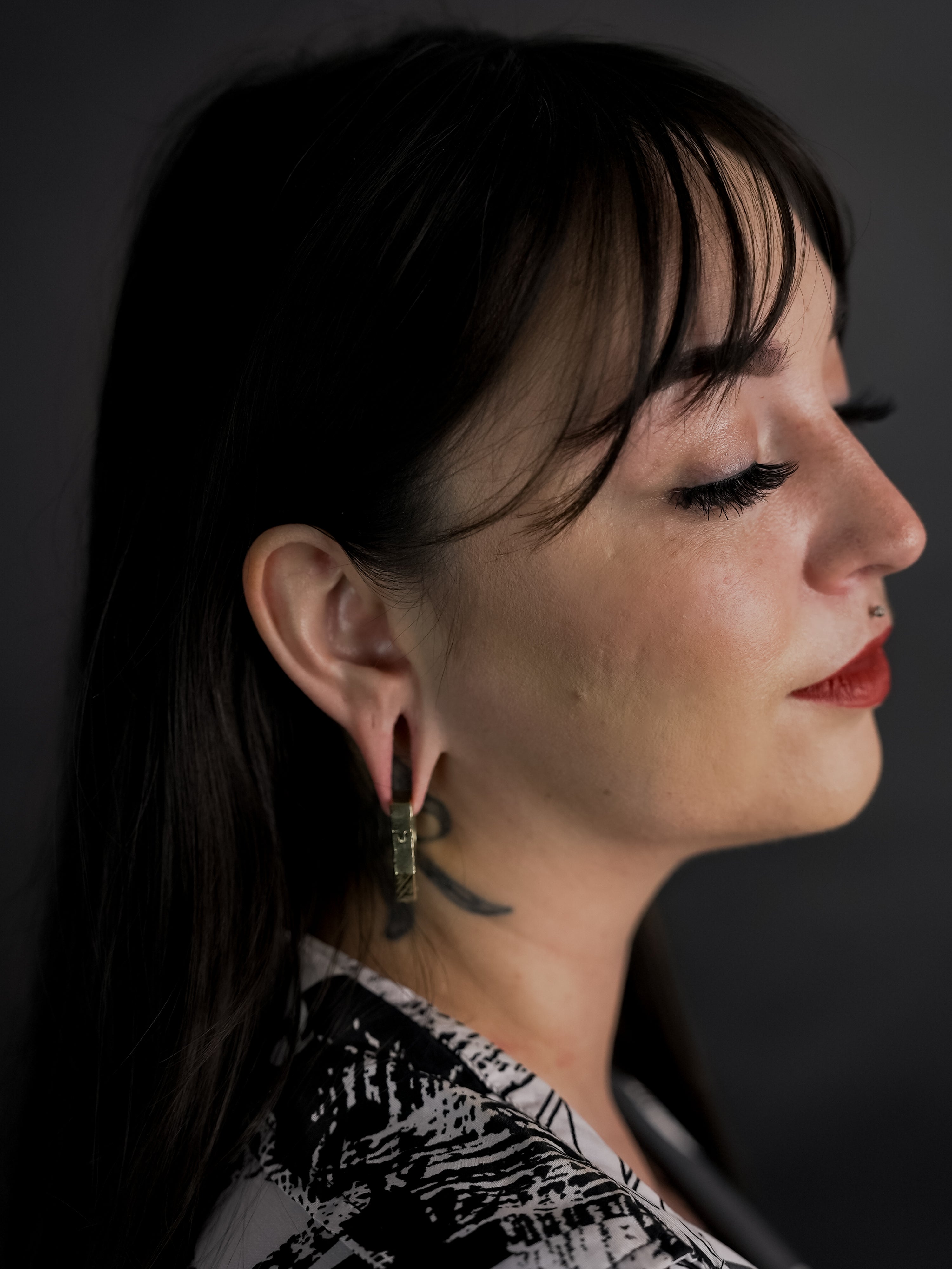 Graze Pentagon Brass Hinged Ear Weights