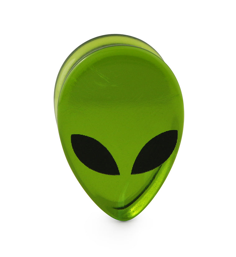 Green Alien Glass Reverse Teardrops