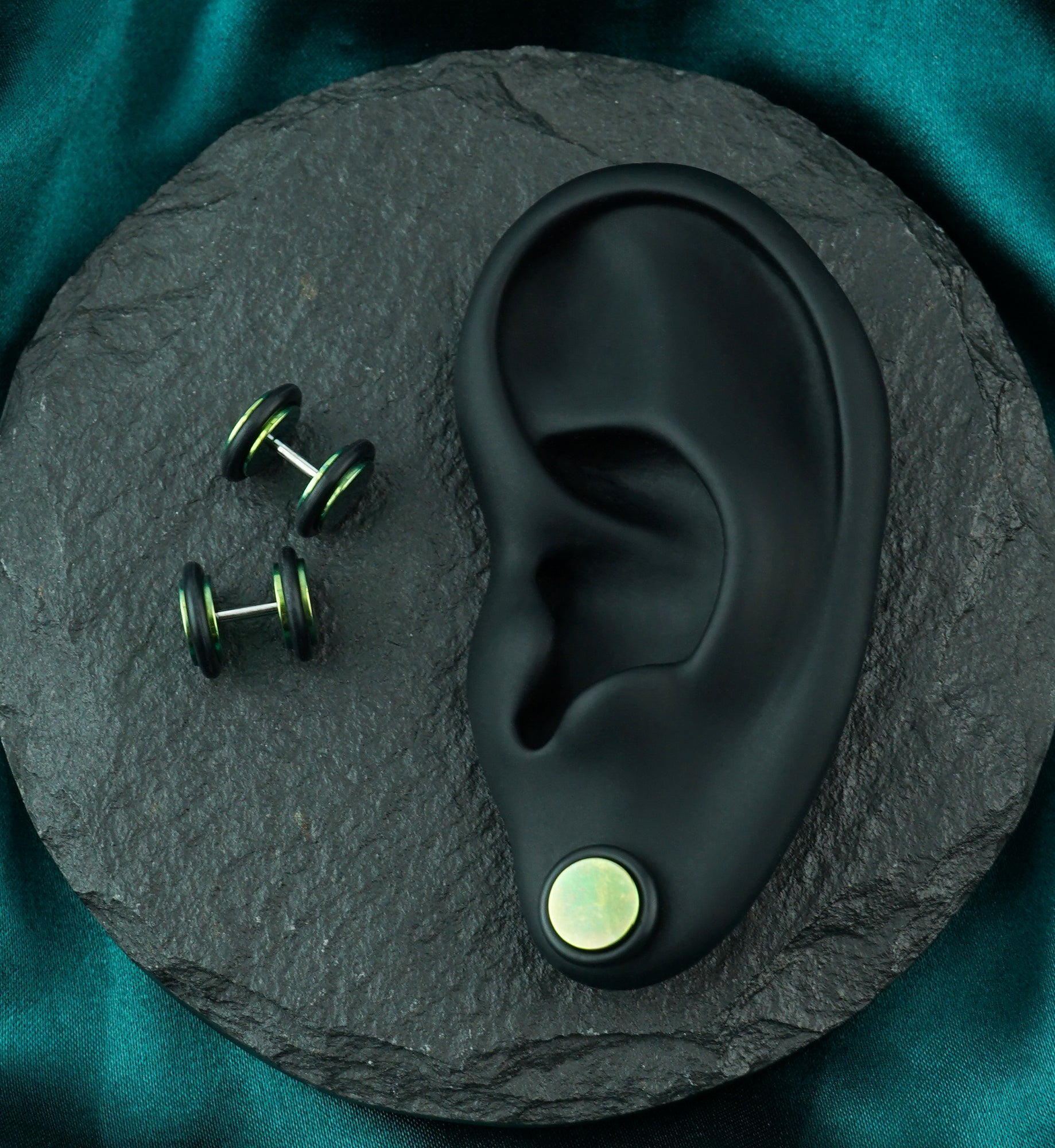 Green Anodized Stainless Steel Fake Plugs