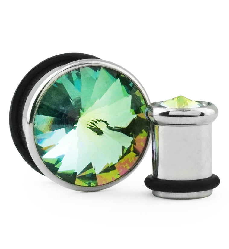 Green Aurora Single Flare Steel Plugs