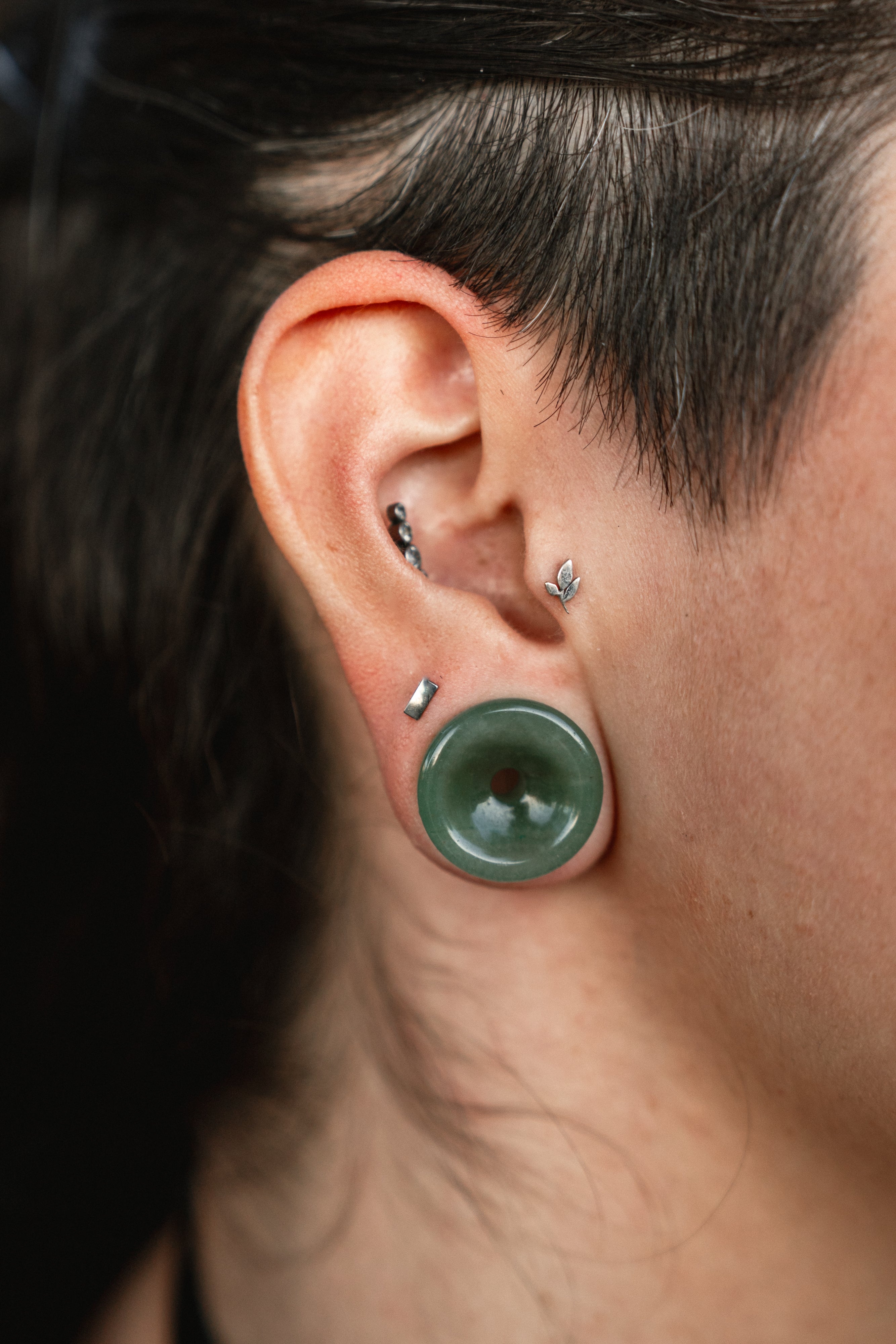 Green Aventurine Stone Thick Wall Tunnels