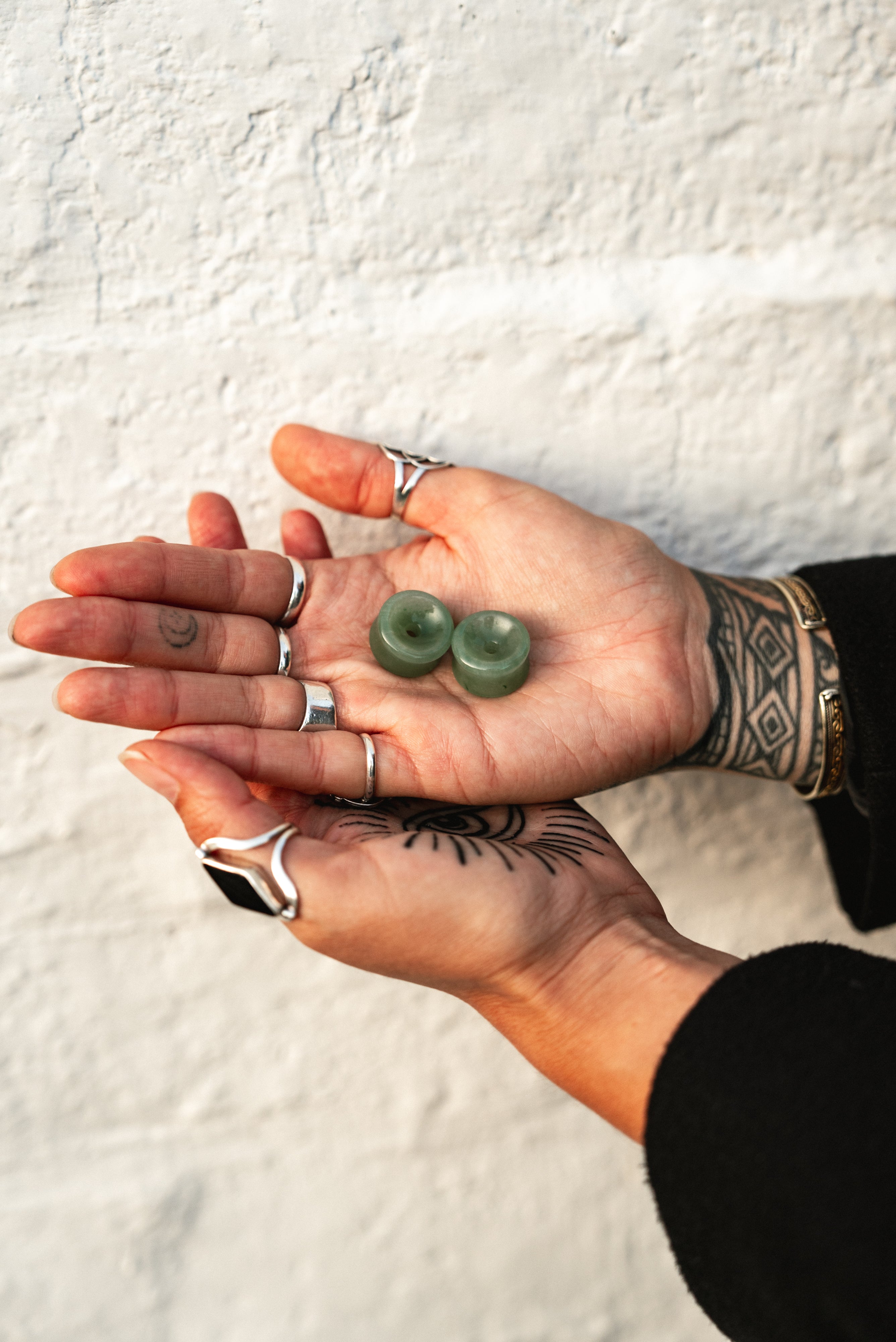 Green Aventurine Stone Thick Wall Tunnels