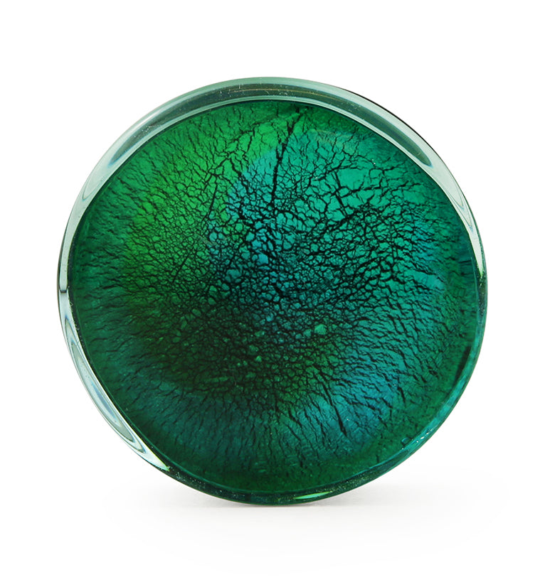 Turquoise Green Dichroic Glass Plugs